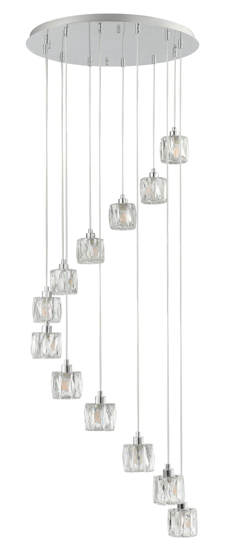 Magnalux Aurora 12 Light Extra Small Spiral Crystal Pendant Part Number - AUR12XCH
