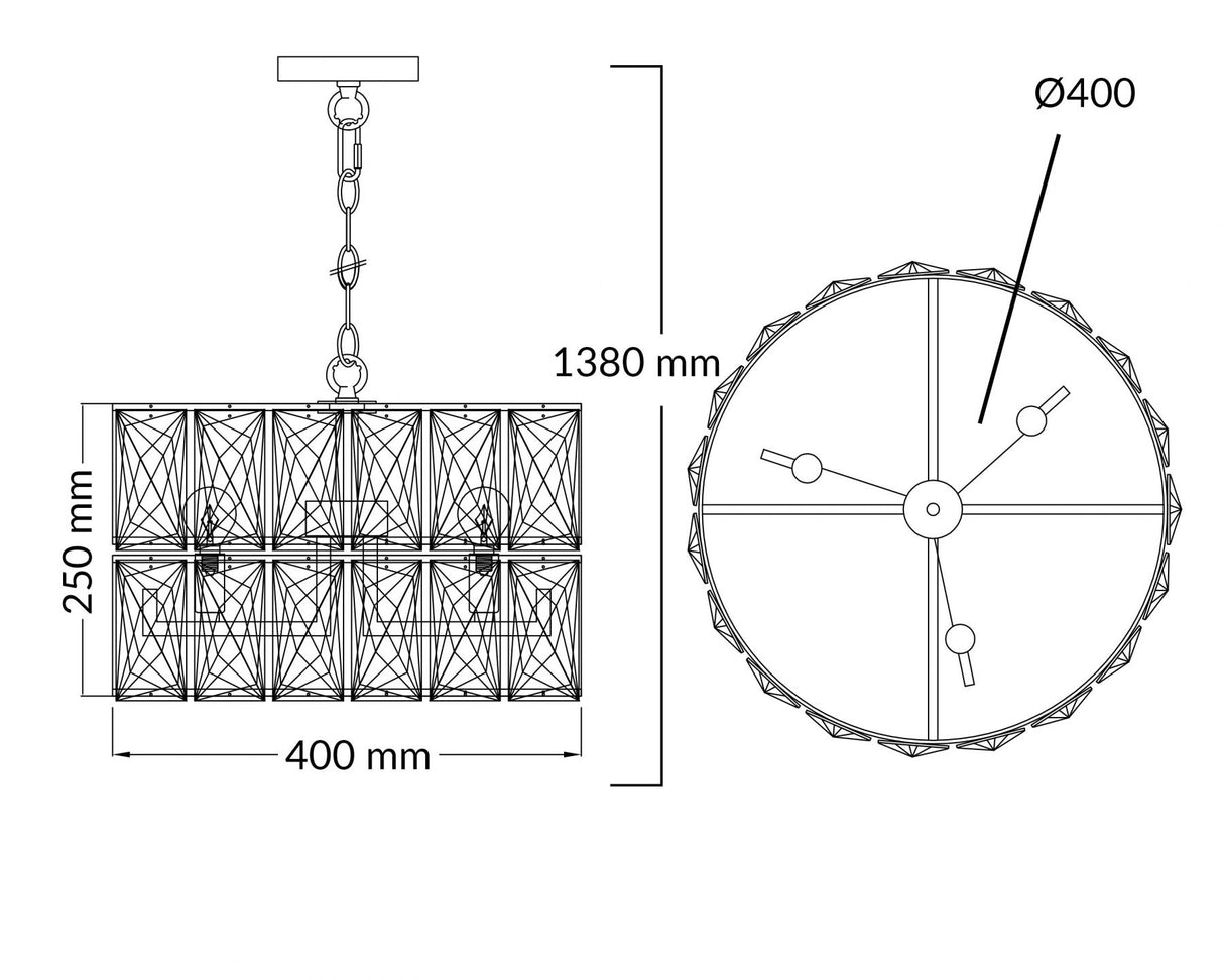 Magnalux Aurora 3 Light Crystal Pendant Polished Chrome Part Number - AUR03CH