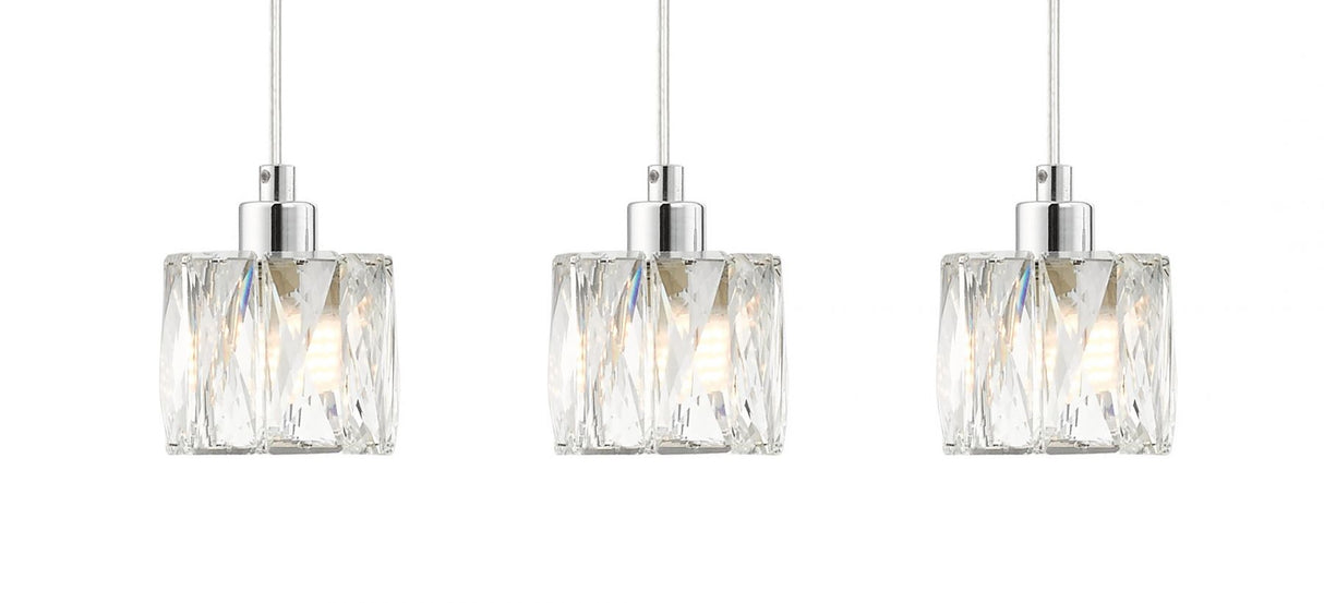 Magnalux Aurora 3 Light Extra Small Crystal Pendant Bar Part Number - AUR03XCH