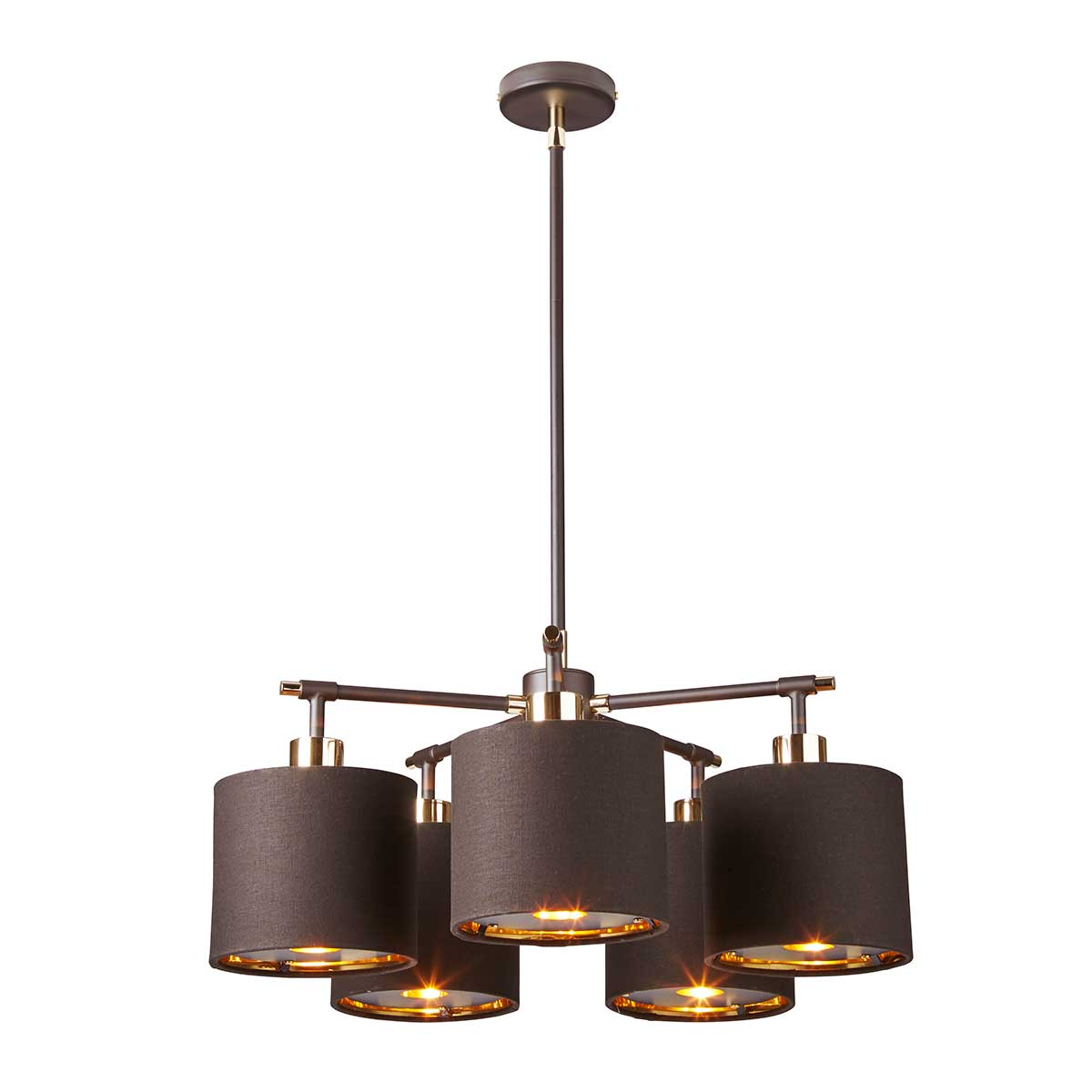 Elstead Lighting Chandelier from the Balance range. Balance 5 Light Chandelier Product Code = BALANCE5-BRPB