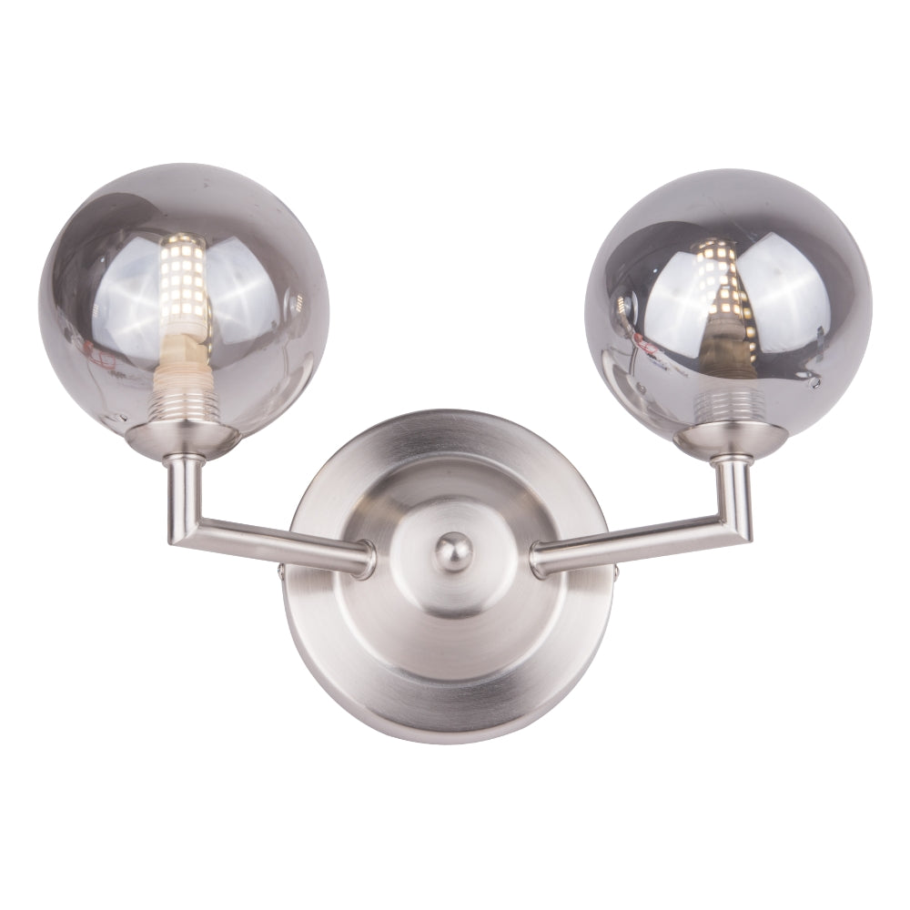 Magnalux Barbara 2 Light Wall Light Satin Chrome Part Number - BAR02SCWL