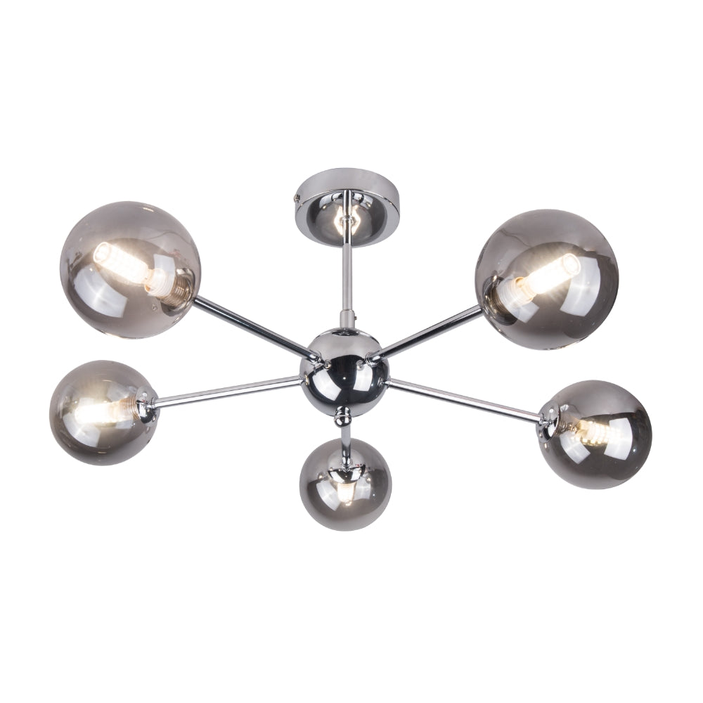 Magnalux Barbara 5 Light Semi Flush Polished Chrome Part Number - BAR05CH