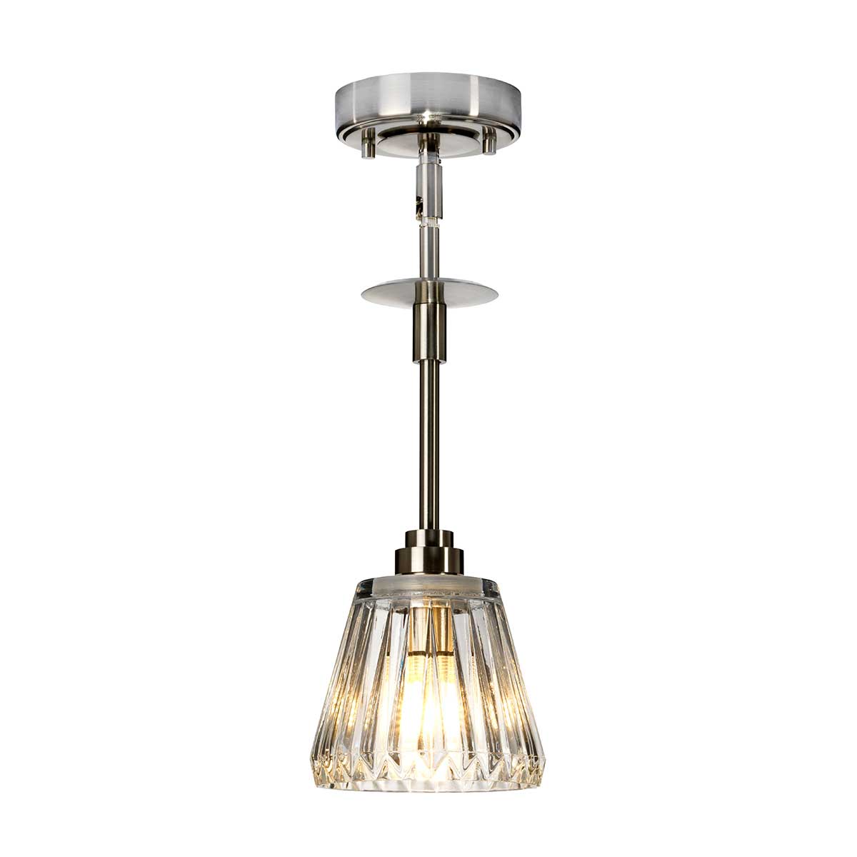 Elstead Lighting Pendant from the Agatha range. Agatha 1 Light Pendant Product Code = BATH-AGATHA1P-BN