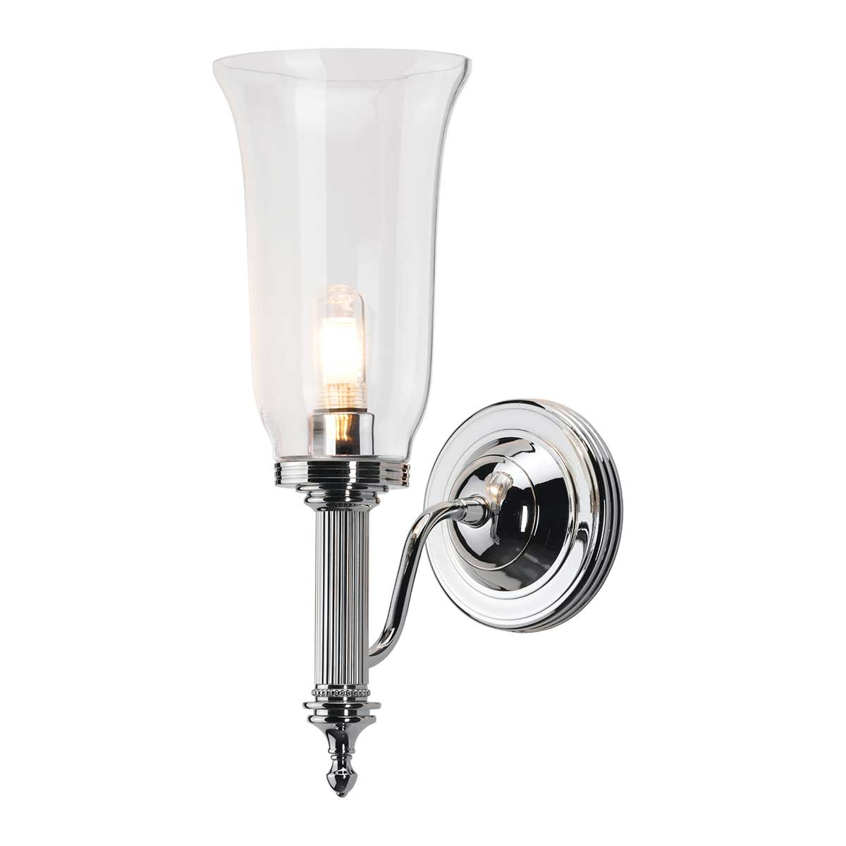 Elstead Lighting Wall Light from the Carroll range. Carroll 1 Light Product Code = BATH-CARROLL2-PC