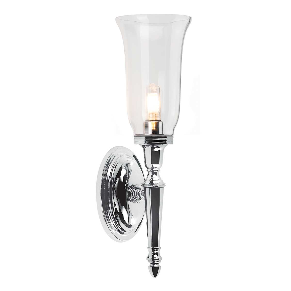 Elstead Lighting Wall Light from the Dryden range. Dryden 1 Light Wall Light Product Code = BATH-DRYDEN2-PC