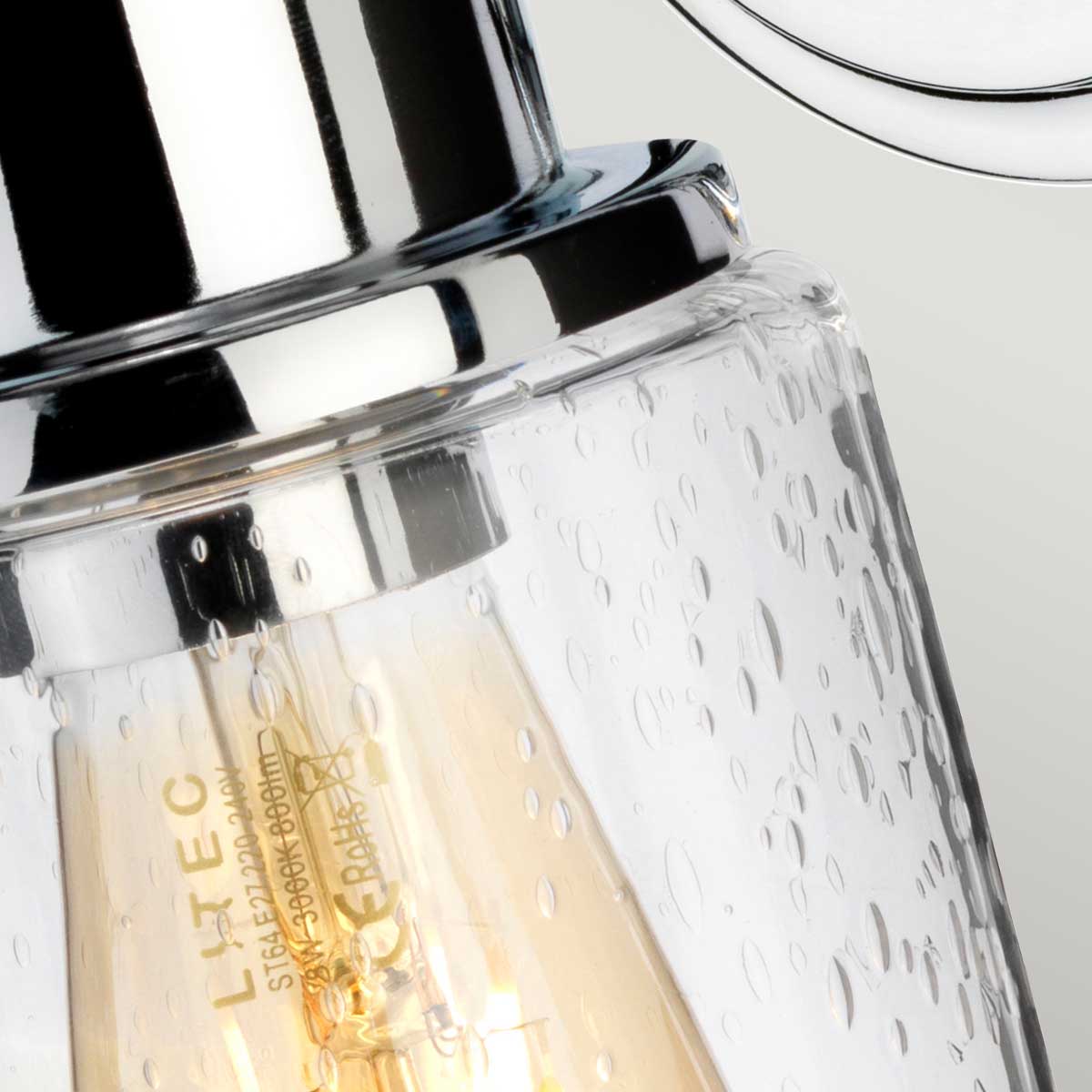 Elstead Lighting Wall Light from the Morvah range. Morvah 1 Light Wall Light Product Code = BATH-MORVAH1-PC
