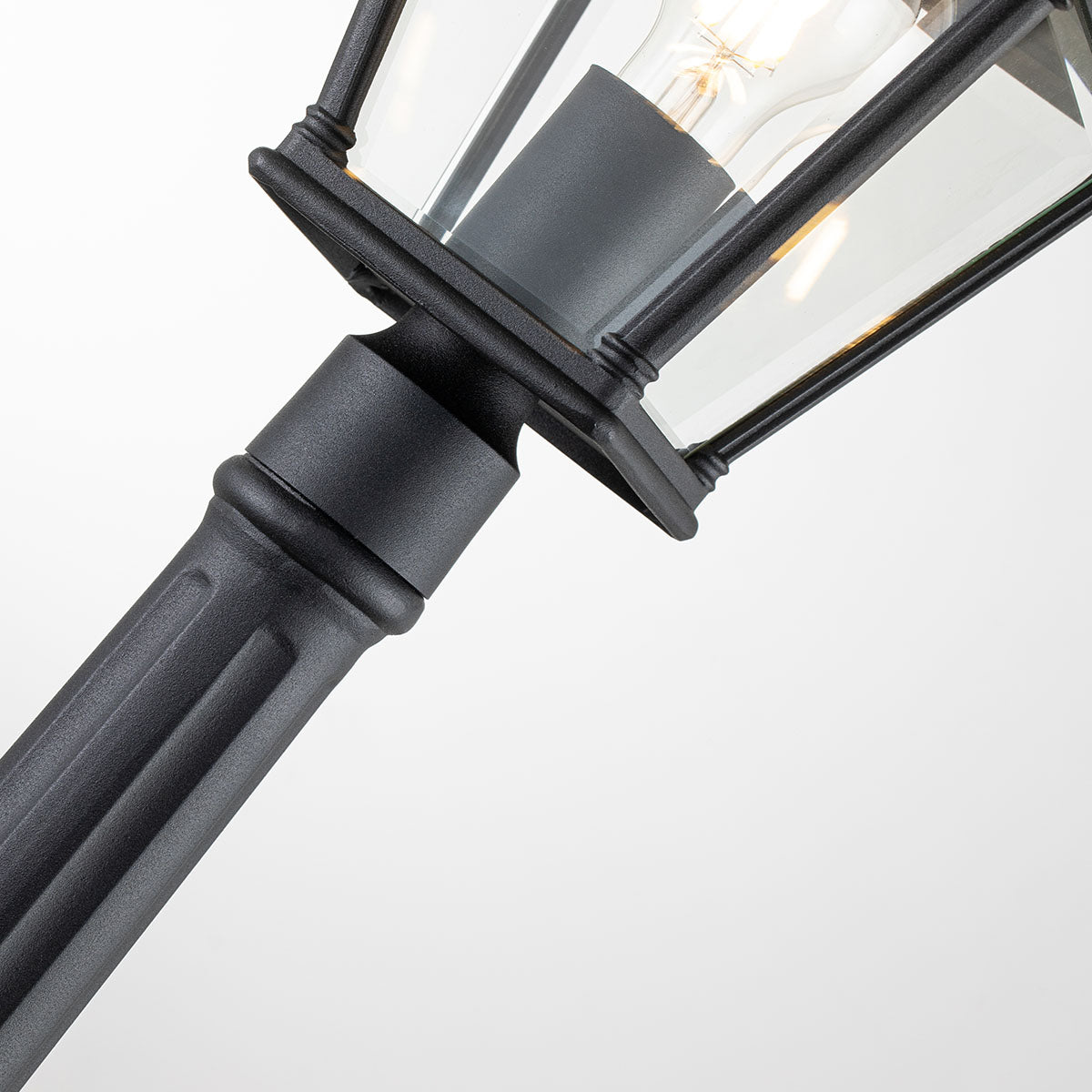 Elstead Lighting Pillar Lantern from the Bayview range. Bayview 1 Light Medium Pillar Lantern Product Code = BAYVIEW-4M-BK