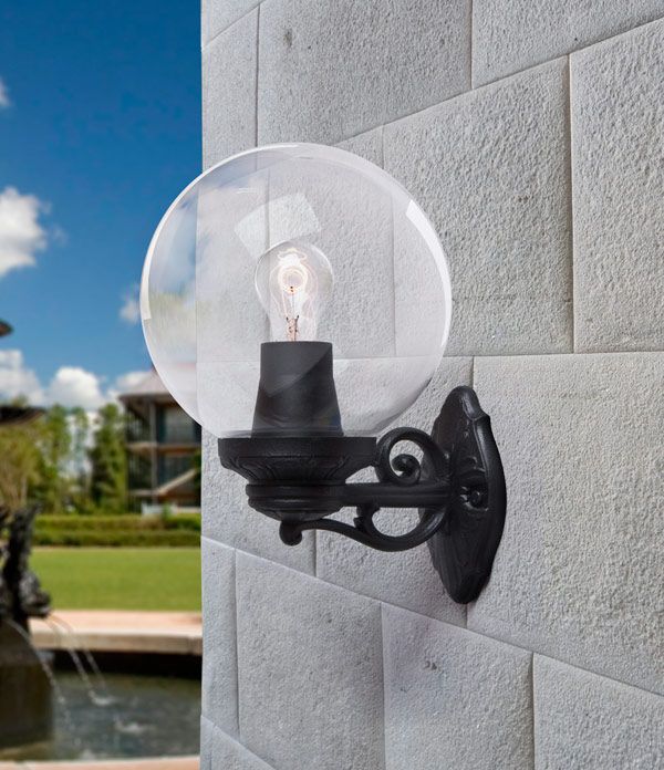 Magnalux BISSO/G300CL Bisso/G300 Black Bracket Clear E27 Wall Light FUMAGALLI