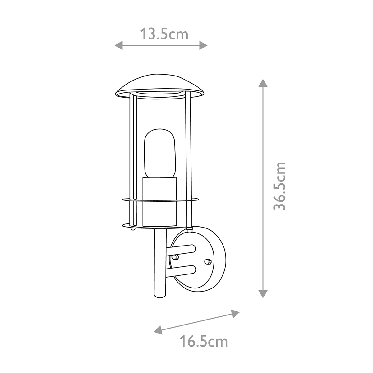 Elstead Lighting Outdoor Wall Light from the Bruges range. Bruges Stainless Steel 1 Light Wall Lantern Product Code = BRUGES-ST-STEEL