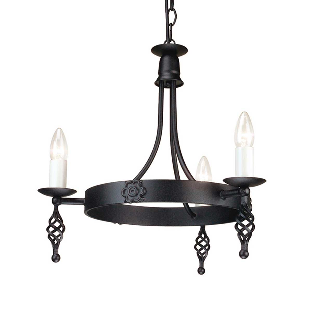 Elstead Lighting Chandelier from the Belfry range. Belfry 3 Light Chandelier Product Code = BY3-BLACK