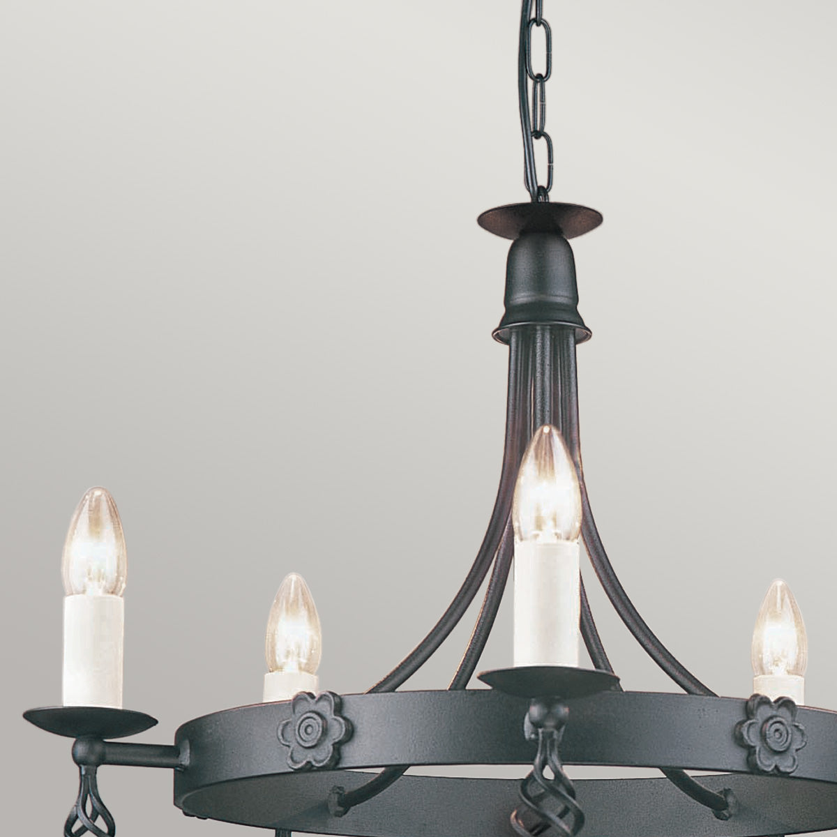 Elstead Lighting Chandelier from the Belfry range. Belfry 5 Light Chandelier Product Code = BY5-BLACK