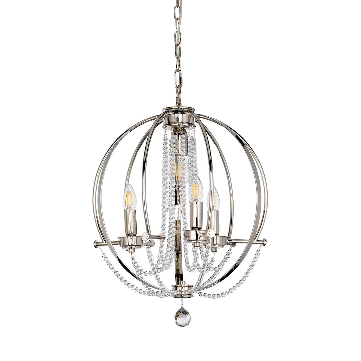Elstead Lighting Chandelier from the Cassie range. Cassie 4 Light Chandelier Product Code = CASSIE4