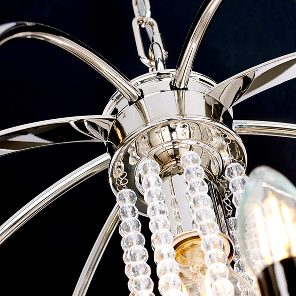 Elstead Lighting Chandelier from the Cassie range. Cassie 7 Light Chandelier Product Code = CASSIE7