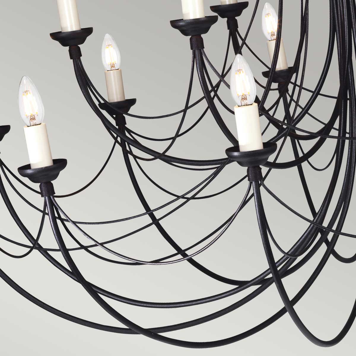 Elstead Lighting Chandelier from the Carisbrooke range. Carisbrooke 18 Light Chandelier Product Code = CB18-BLACK