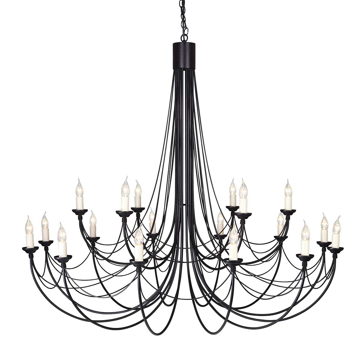 Elstead Lighting Chandelier from the Carisbrooke range. Carisbrooke 18 Light Chandelier Product Code = CB18-BLACK