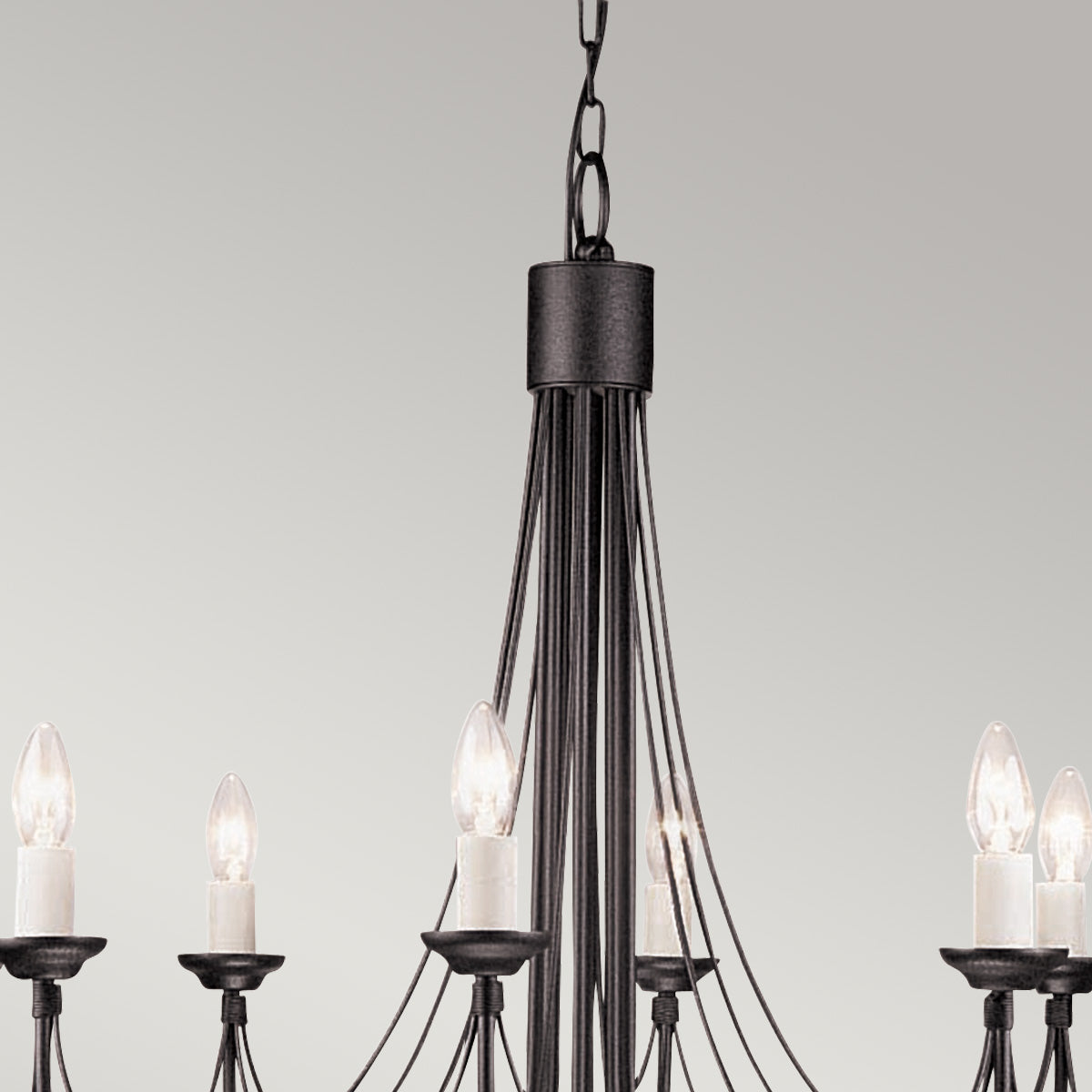 Elstead Lighting Chandelier from the Carisbrooke range. Carisbrooke 8 Light Chandelier Product Code = CB8-BLACK