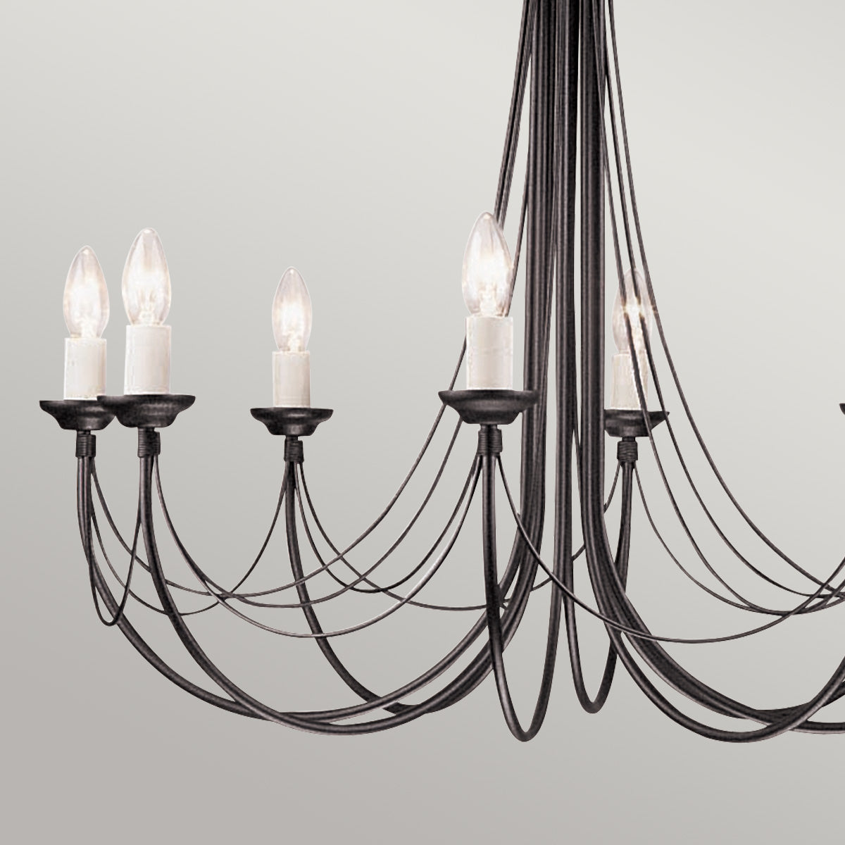 Elstead Lighting Chandelier from the Carisbrooke range. Carisbrooke 8 Light Chandelier Product Code = CB8-BLACK