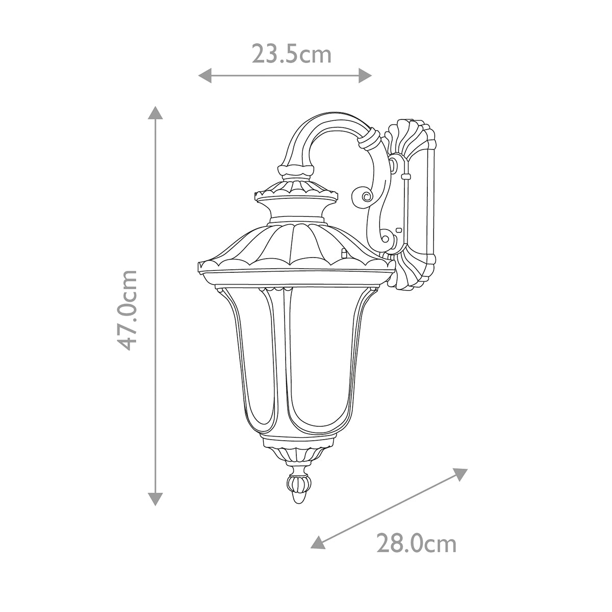 Elstead Lighting Outdoor Wall Light from the Chicago range. Chicago 1 Light Small Down Wall Lantern Product Code = CC2-S