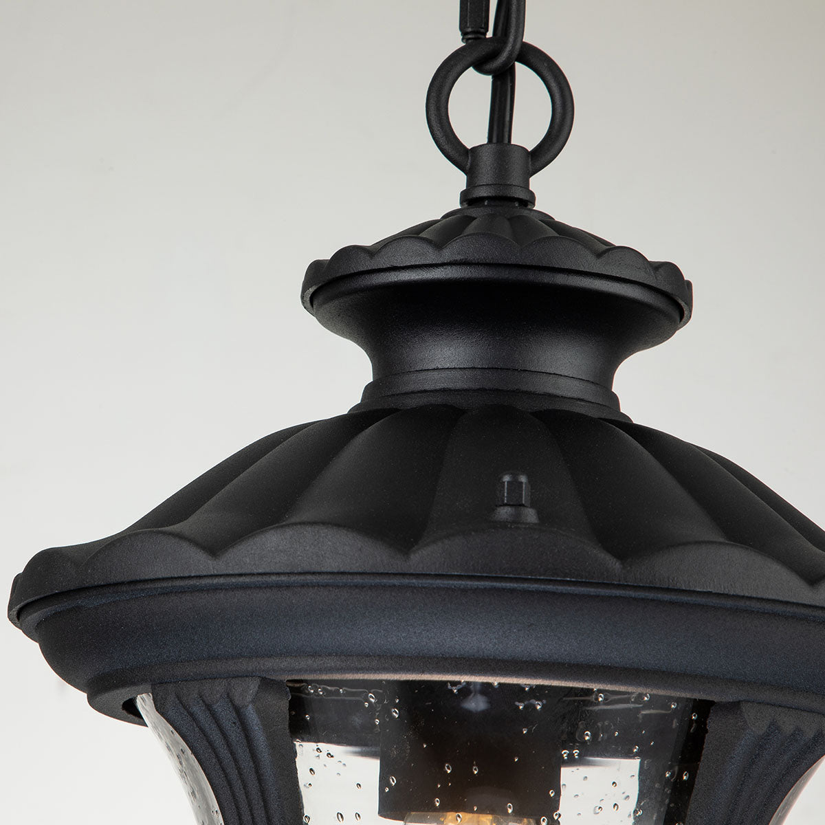 Elstead Lighting Outdoor Hanging from the Chicago range. Chicago 1 Light Small Chain Lantern - Textured Black Product Code = CC8-S-BK