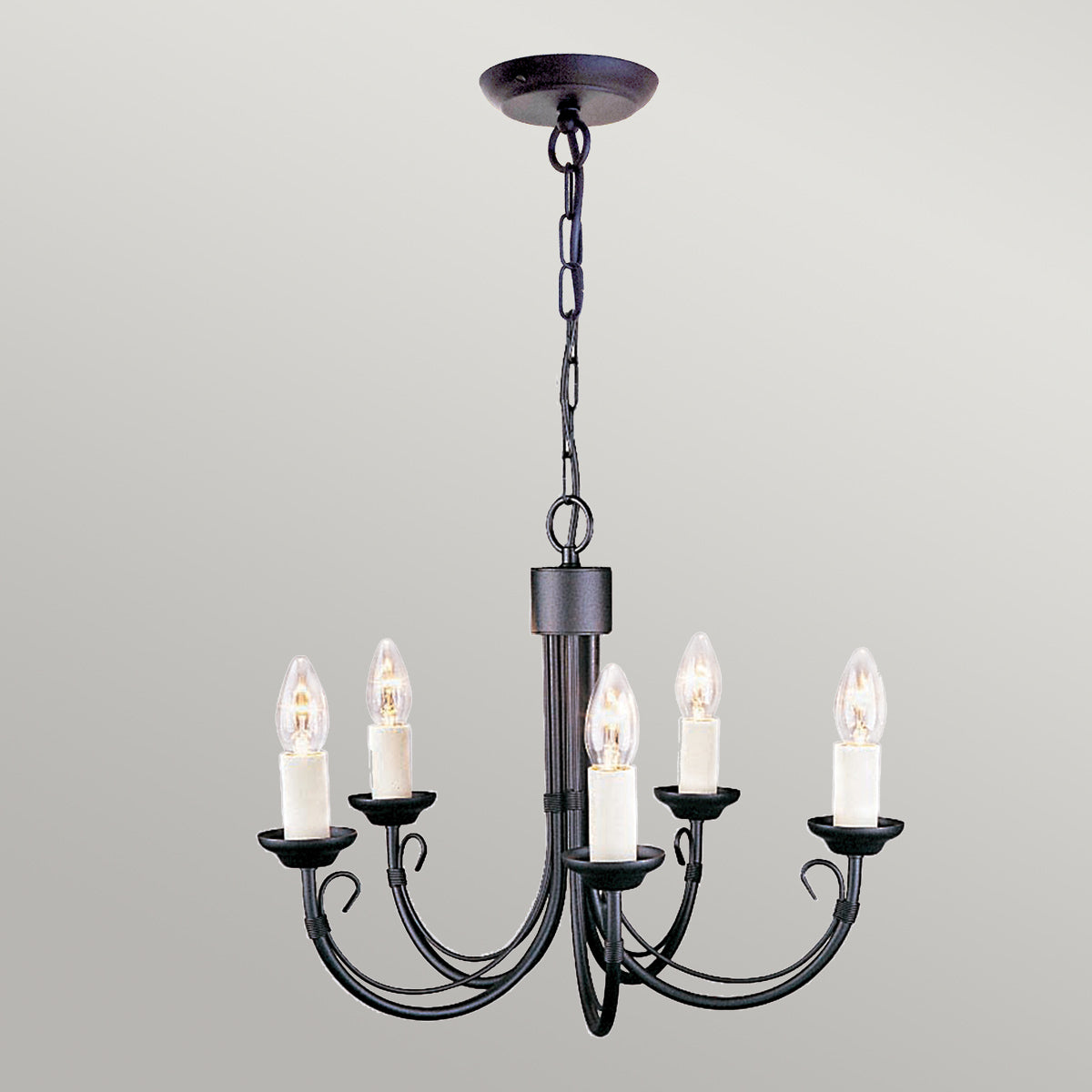 Elstead Lighting Chandelier from the Chartwell range. Chartwell 5 Light Chandelier Product Code = CH5-BLACK