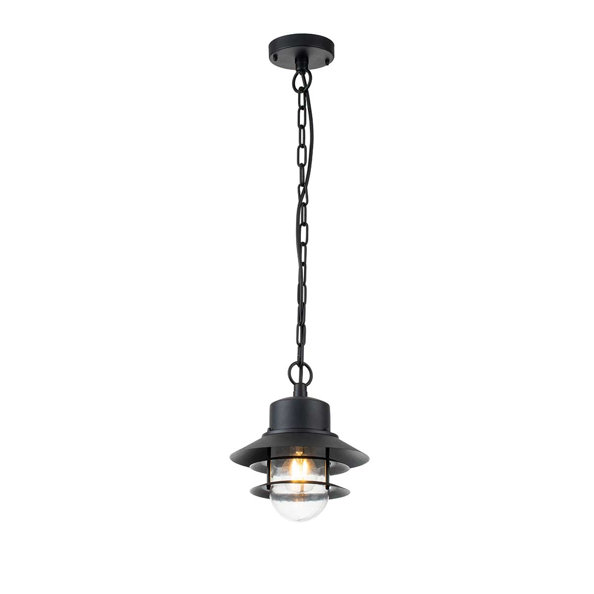 Elstead Lighting Outdoor Hanging from the Copenhagen range. Copenhagen 1 Light Chain Lantern Product Code = COPENHAGEN8-BK