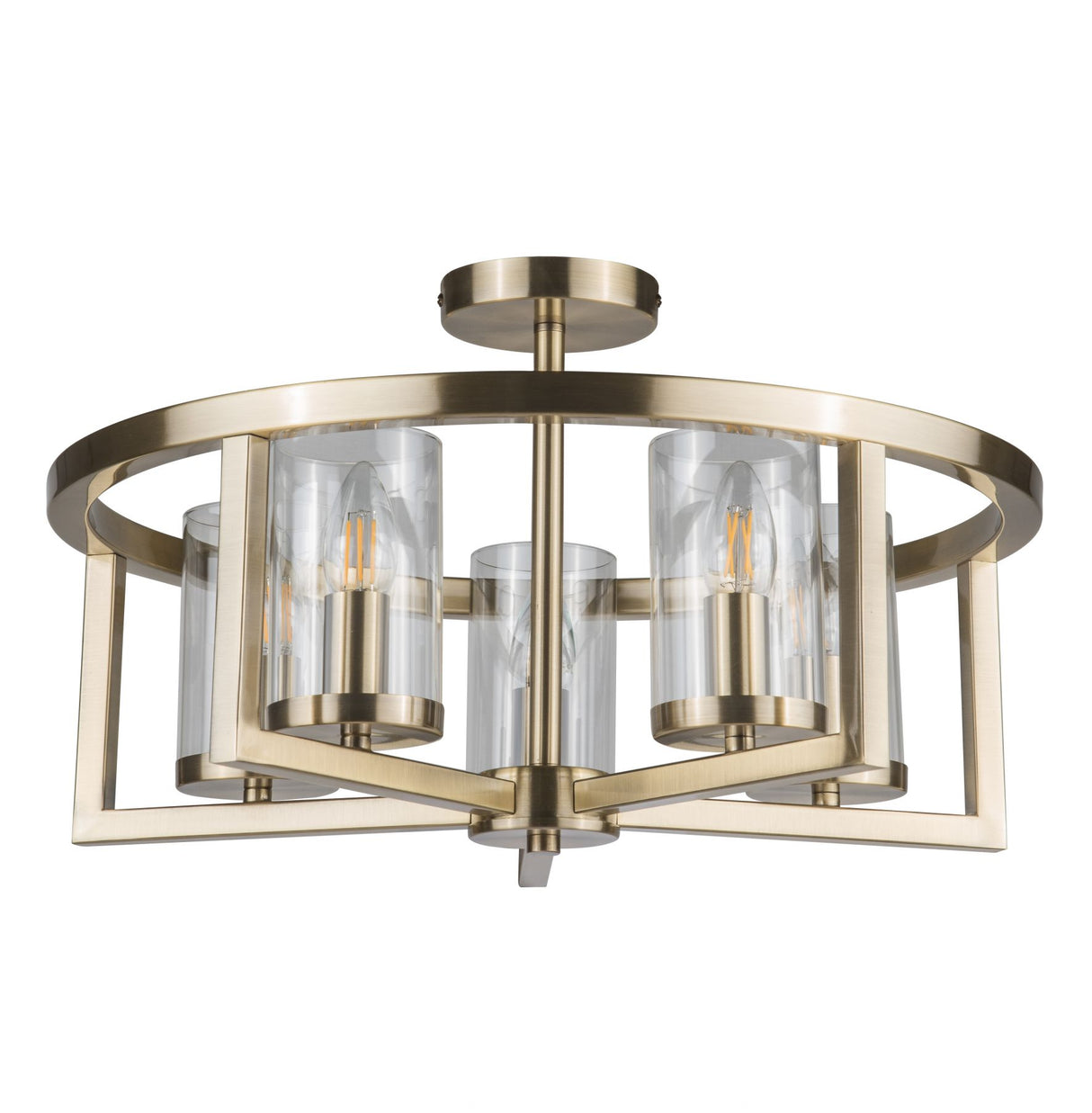 Magnalux Costello 5 Light Semi Flush Antique Brass Part Number - COS05AB