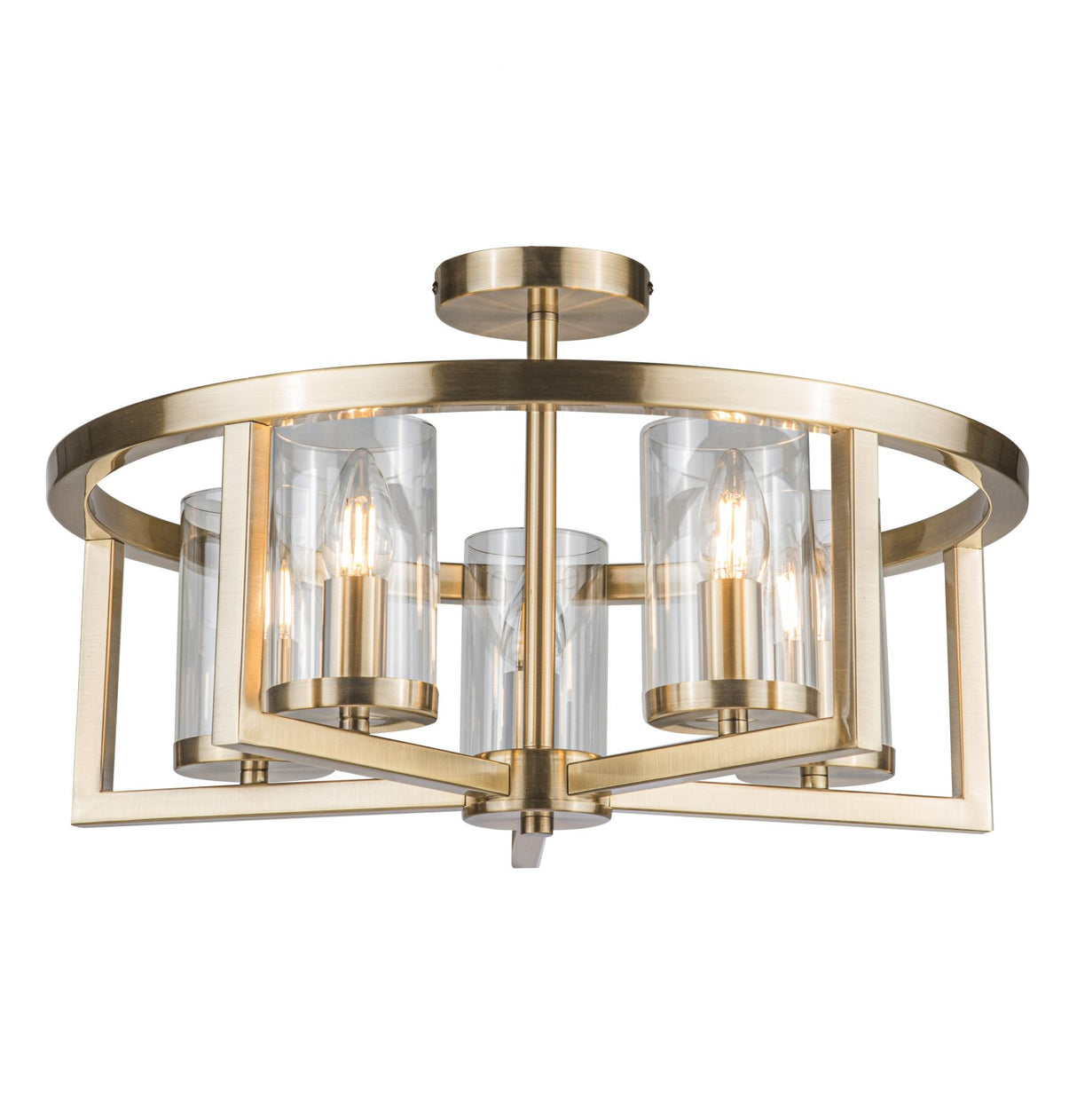 Magnalux Costello 5 Light Semi Flush Antique Brass Part Number - COS05AB