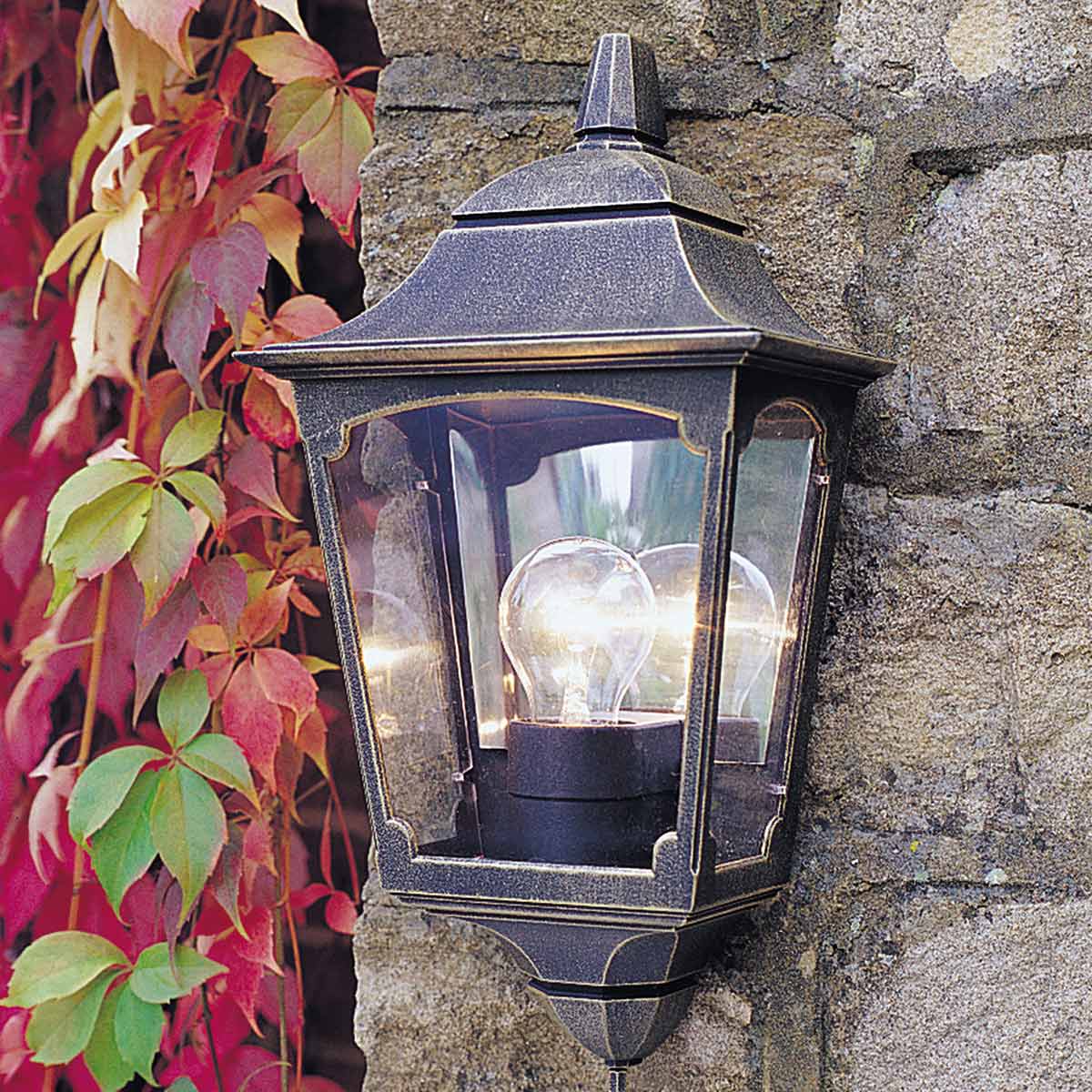 Elstead Lighting Outdoor Wall Light from the Chapel range. Chapel 1 Light Half Lantern Product Code = CP7-2-BLACK