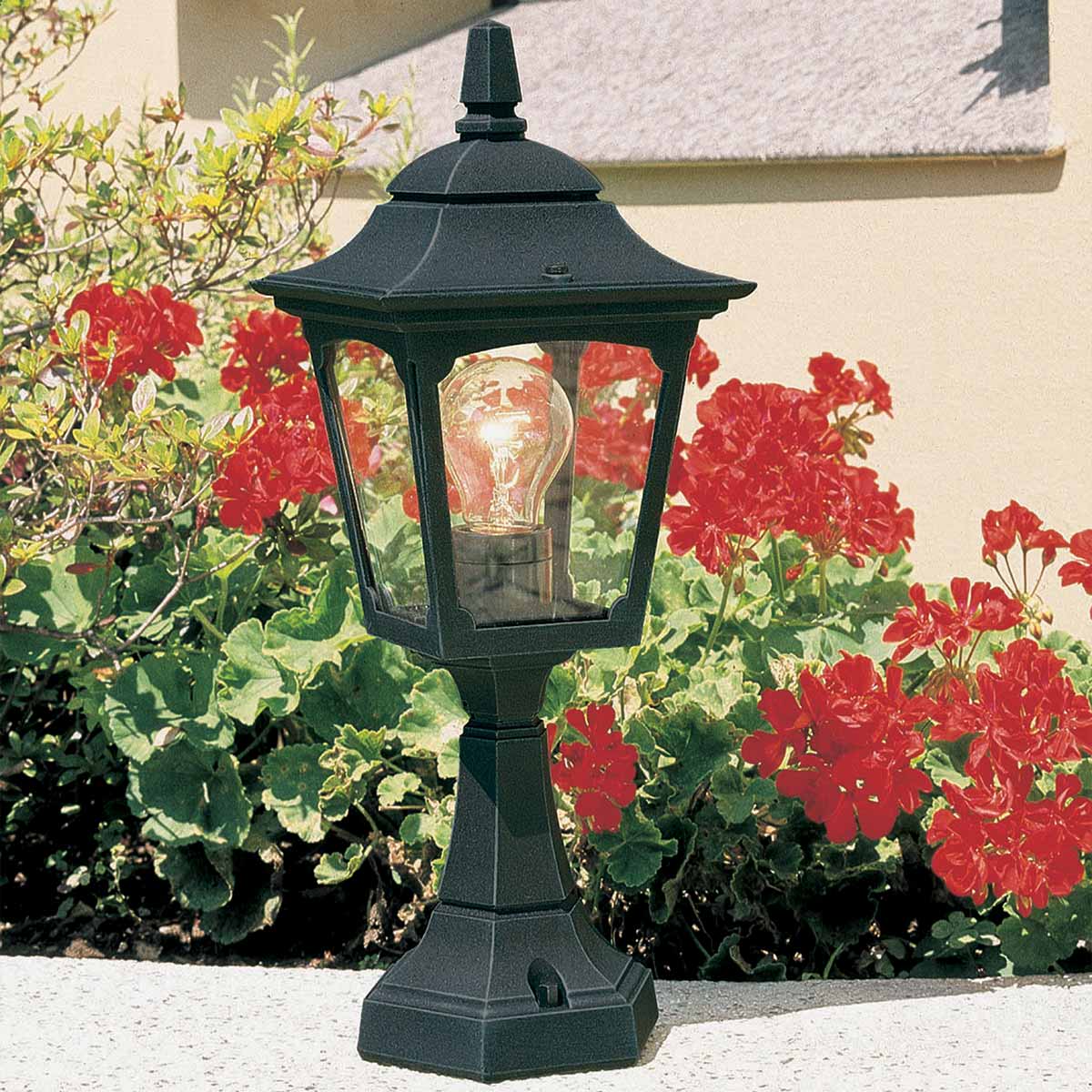 Elstead Lighting Pedestal Lantern from the Chapel Mini range. Chapel 1 Light Mini Pedestal Lantern Product Code = CPM4-BLACK