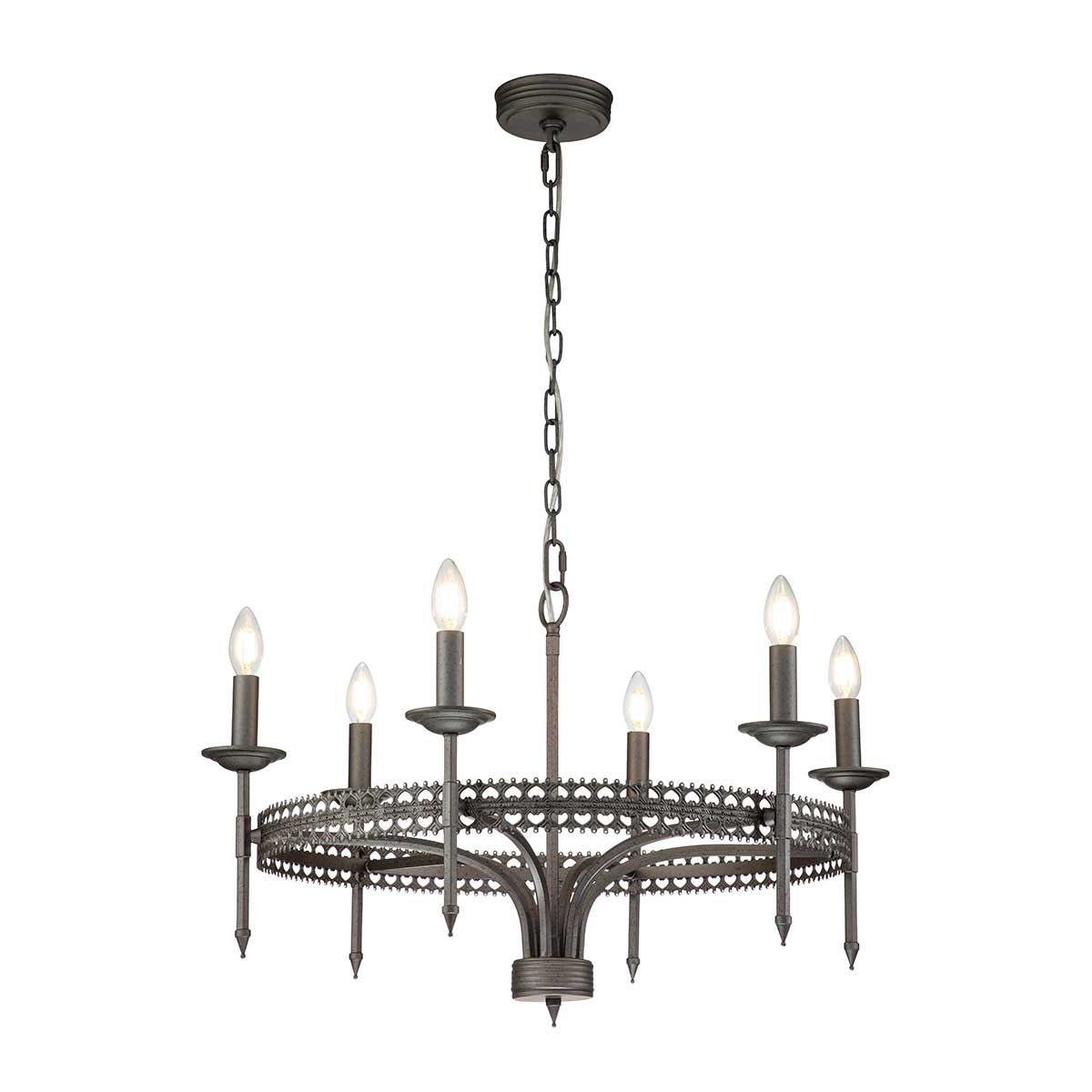 Elstead Lighting Chandelier from the Crown range. Crown 6 Light Chandelier Product Code = CROWN6