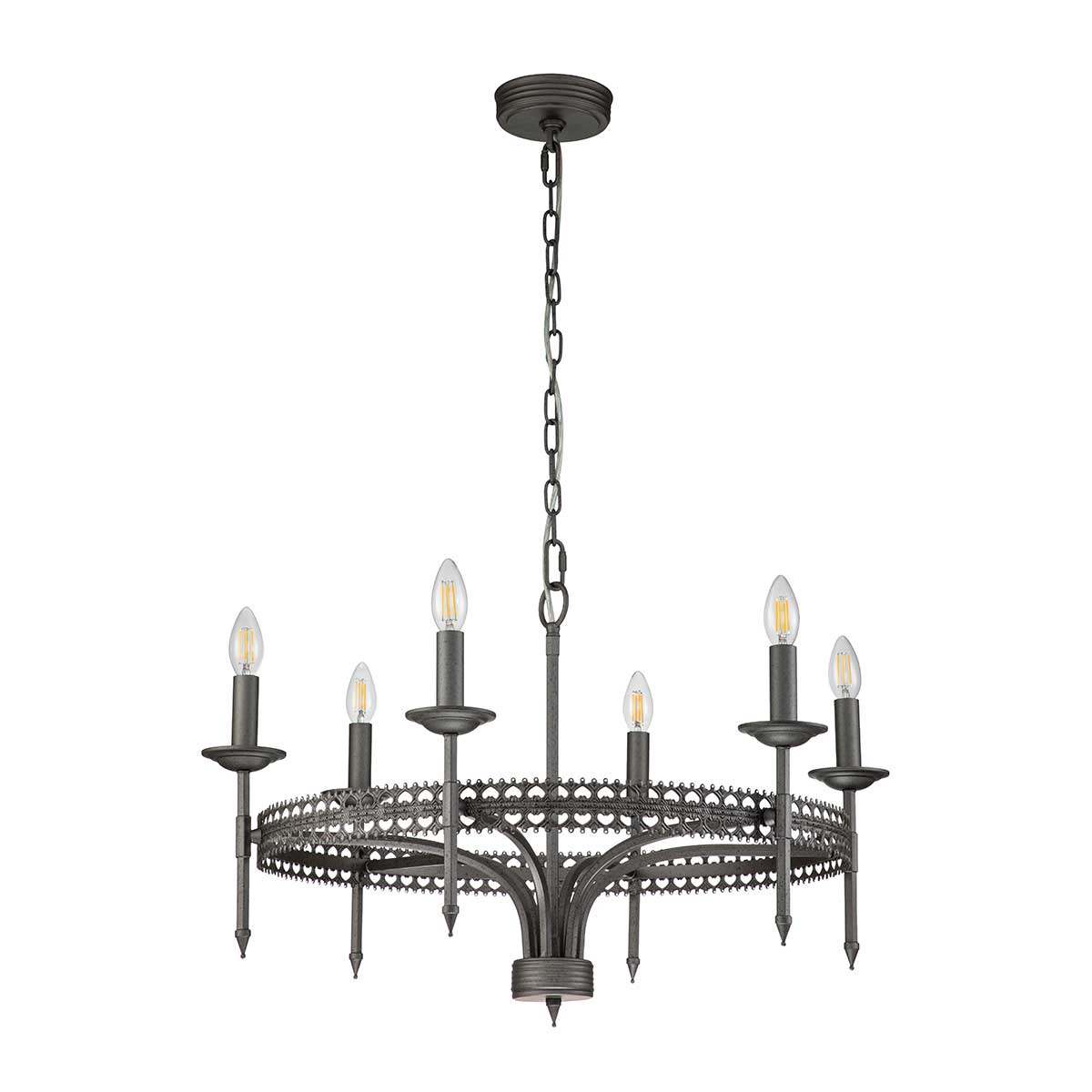 Elstead Lighting Chandelier from the Crown range. Crown 6 Light Chandelier Product Code = CROWN6