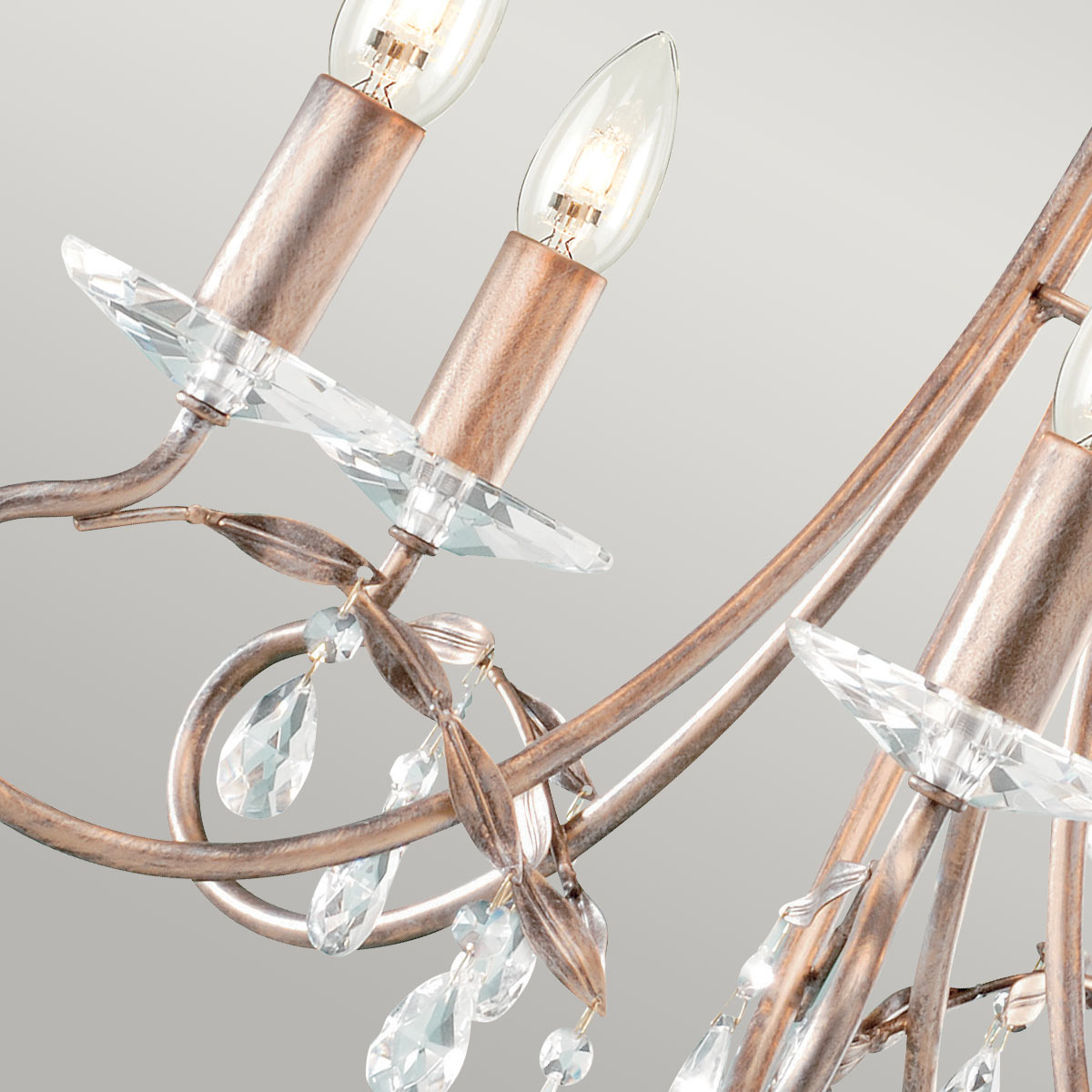 Elstead Lighting Chandelier from the Christina range. Christina 5 Light Chandelier Product Code = CRT5-SILVER-GOLD
