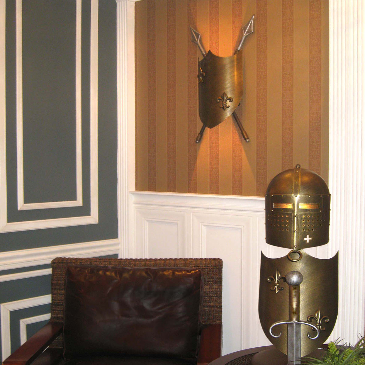 Elstead Lighting Wall Light from the Crusader range. Crusader 2 Light Wall Light Product Code = CRUSADER-W-L