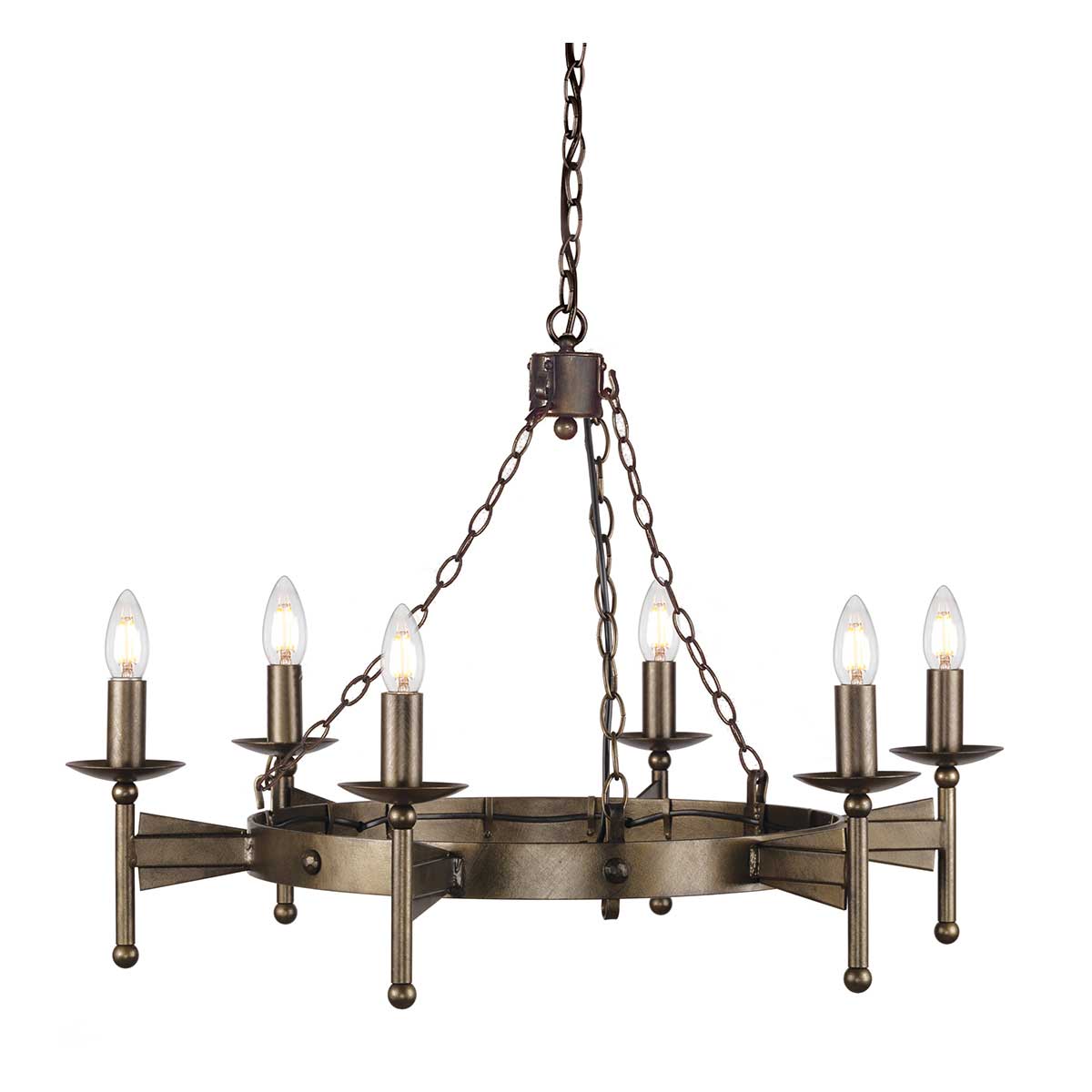 Elstead Lighting Chandelier from the Cromwell range. Cromwell 6 Light Chandelier Product Code = CW6-OLD-BRZ