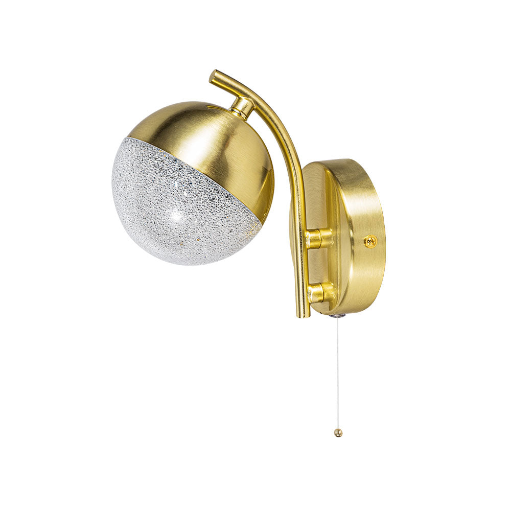Magnalux Dew 1 Light 5W CCT Satin Brass Bathroom Wall Light Part Number - DEW01SBWL