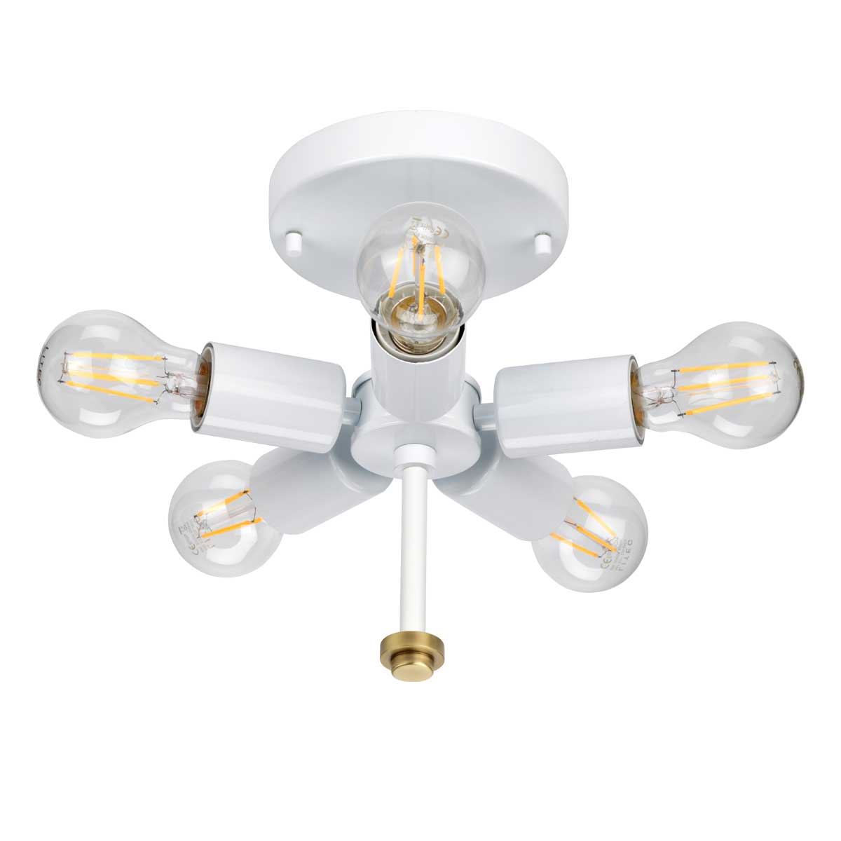 Designer's Lightbox Ceiling Flush from the Fletcher Flush range. Fletcher 26" Flush Product Code = DL-FLETCHER26-5LT-IV-AB