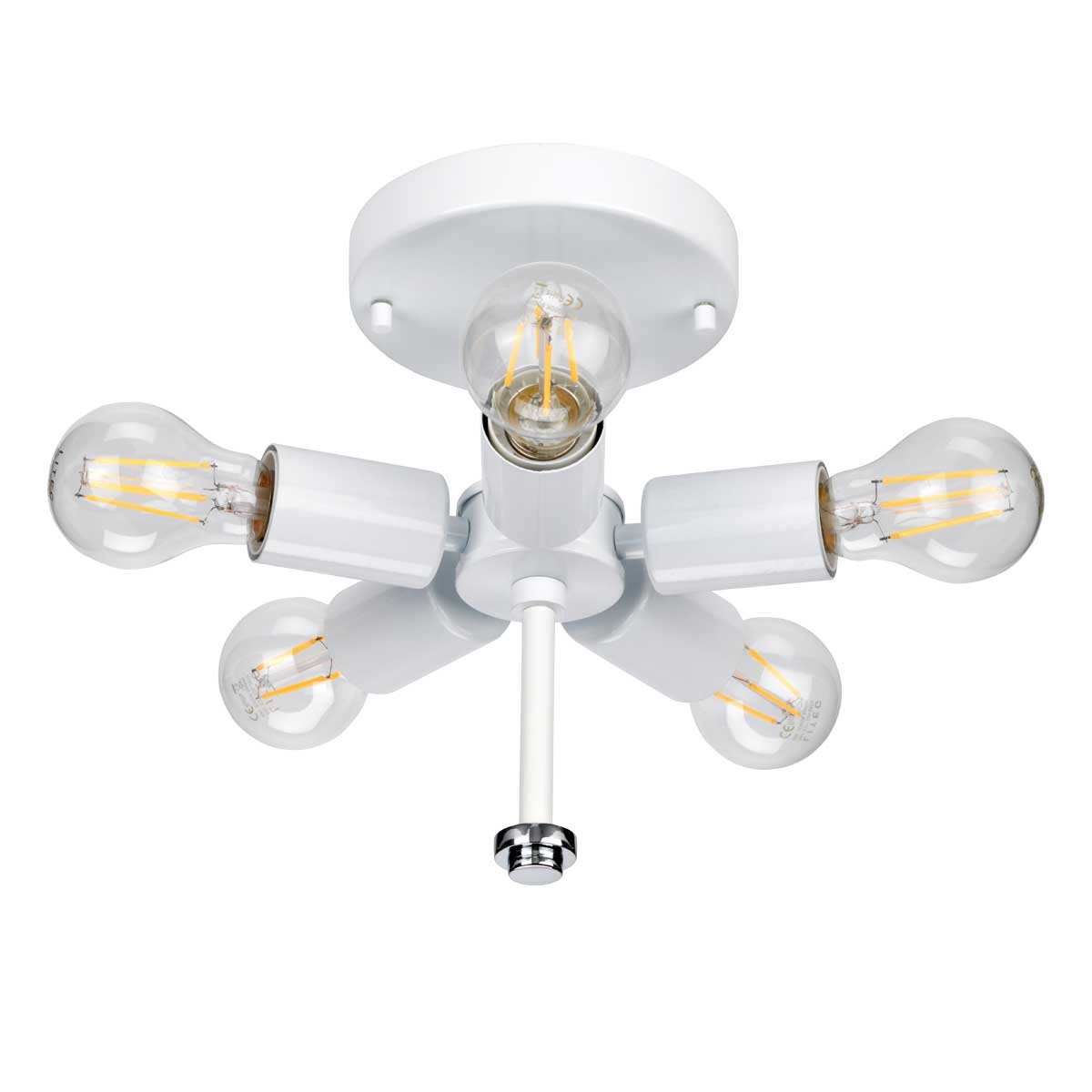 Designer's Lightbox Ceiling Flush from the Fletcher Flush range. Fletcher 26" Flush Product Code = DL-FLETCHER26-5LT-IV-PC