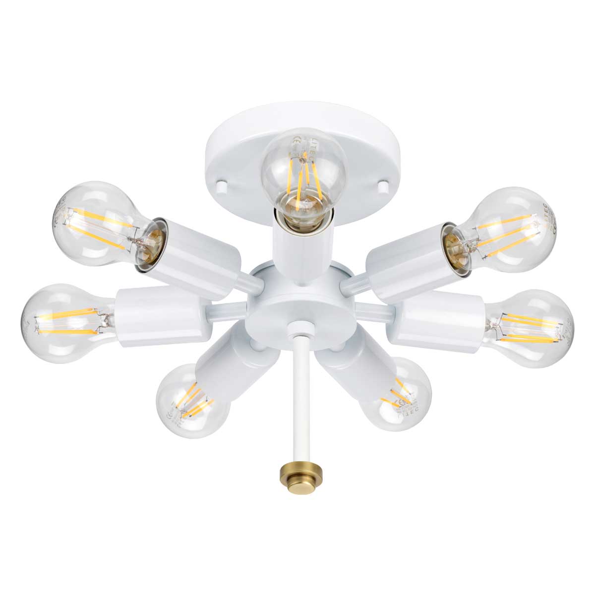 Designer's Lightbox Ceiling Flush from the Fletcher Flush range. Fletcher 34" Flush Product Code = DL-FLETCHER34-7LT-IV-AB