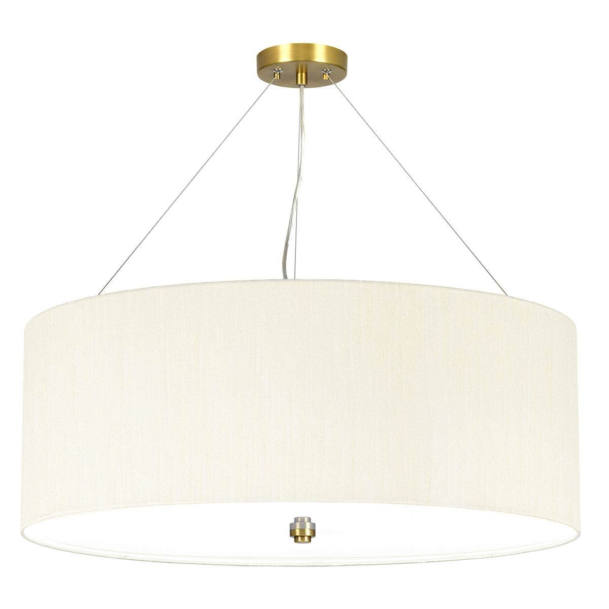 Designer's Lightbox Pendant from the Pearce range. Pearce 26" Pendant with Aged Brass Ceiling Pan Product Code = DL-PEARCE26-5LT-IV-AB