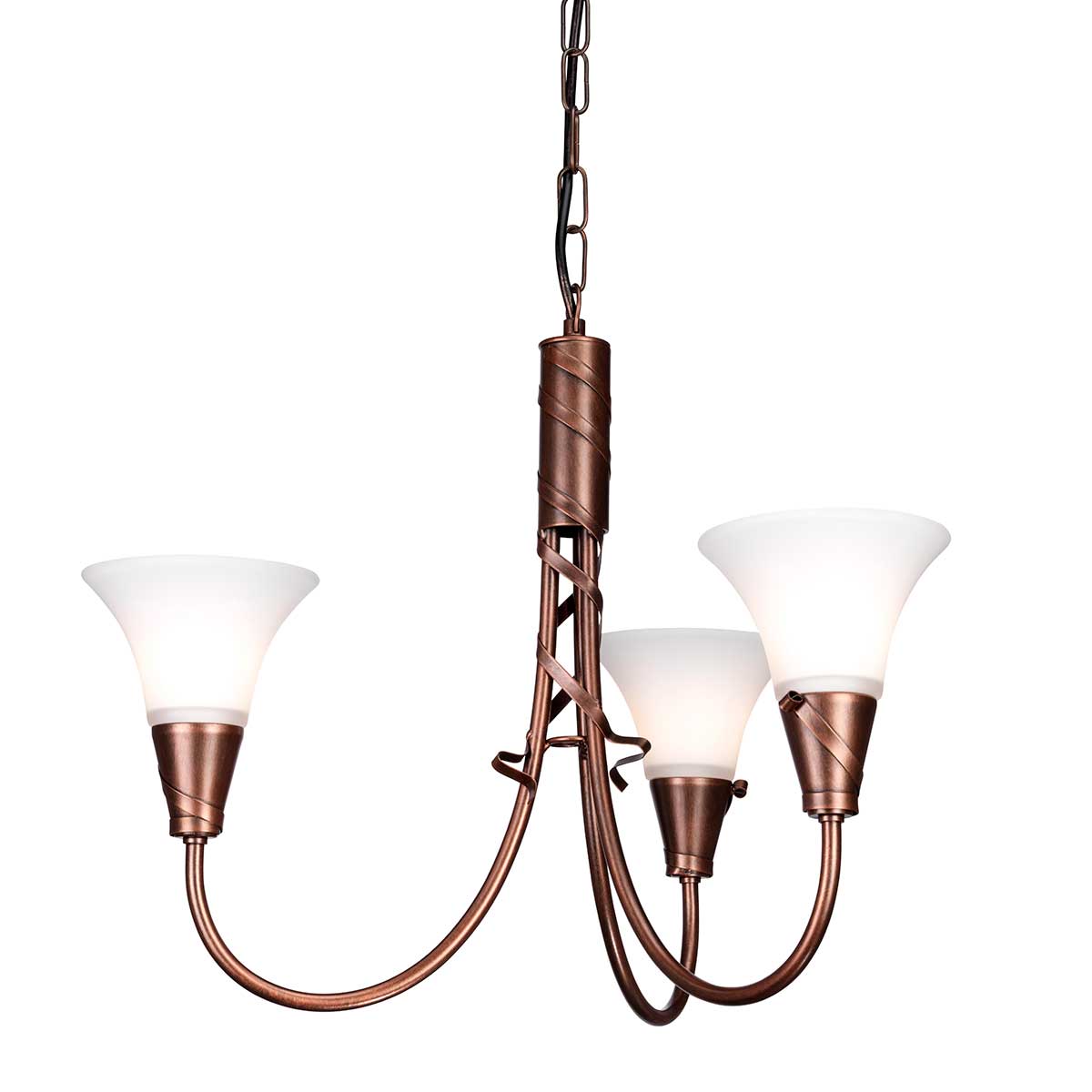Elstead Lighting Chandelier from the Emily range. Emily 3 Light Chandelier Product Code = EM3-COPPER