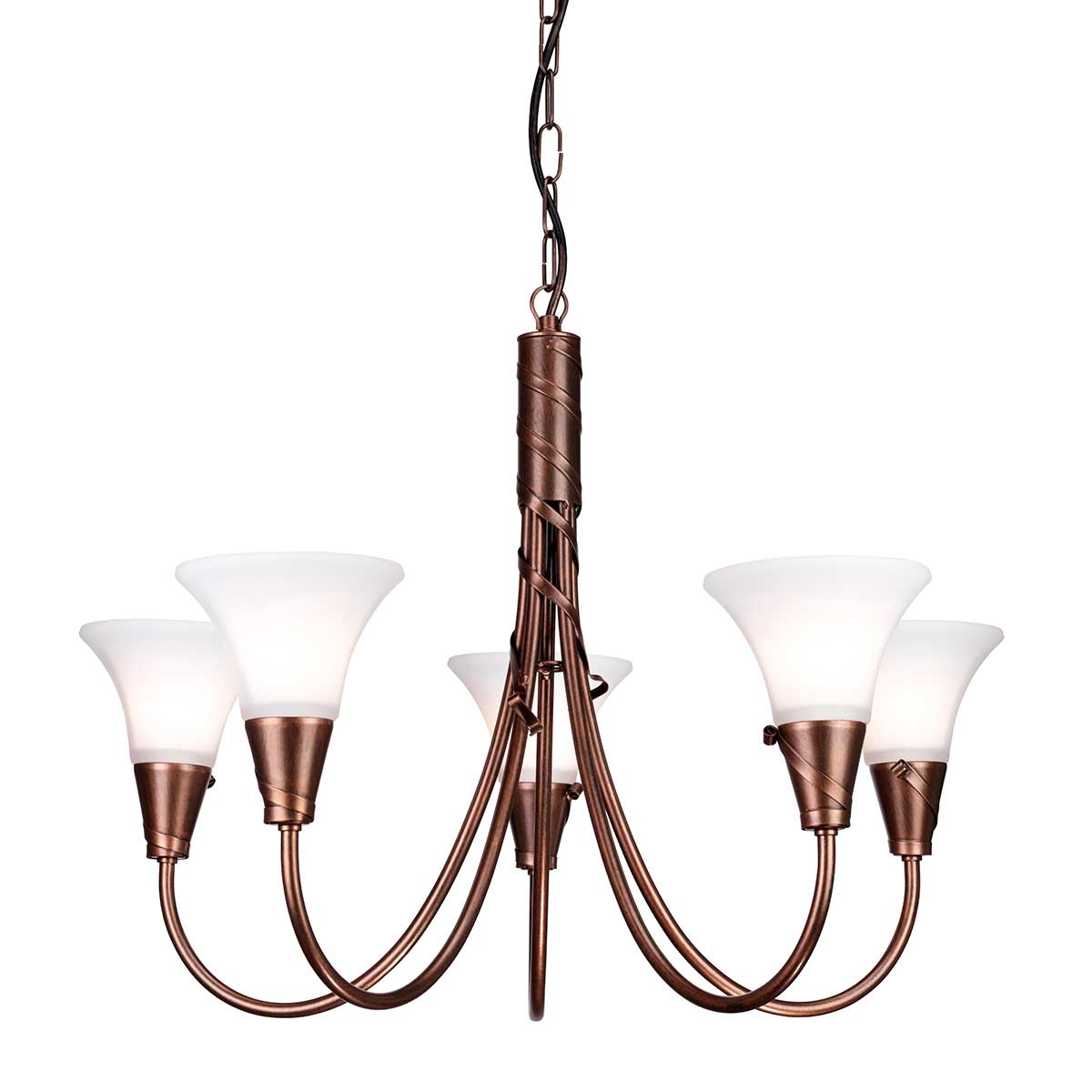 Elstead Lighting Chandelier from the Emily range. Emily 5 Light Chandelier Product Code = EM5-COPPER