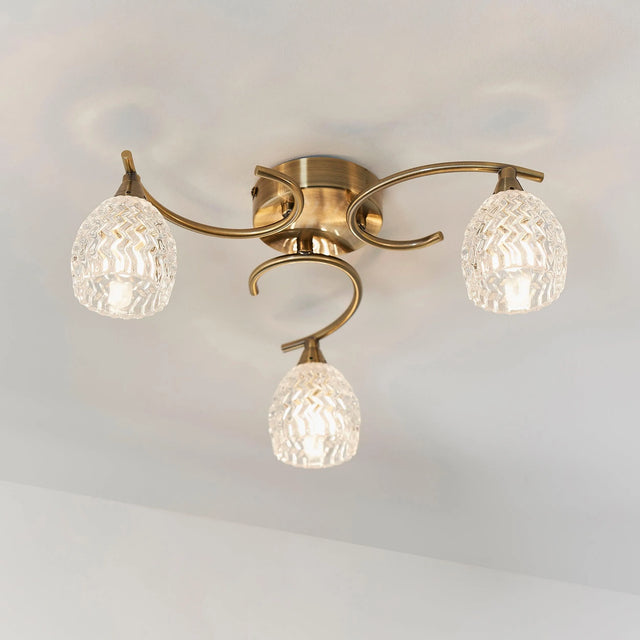 Endon Lighting - BOYER-3AB - Semi flush Light