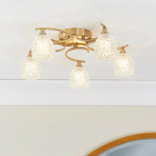 Endon Lighting - BOYER-5AB - Semi flush Light