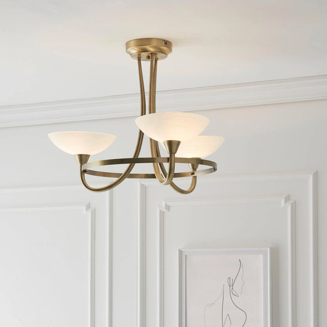Endon Lighting - CAGNEY-3AB - Semi flush Light