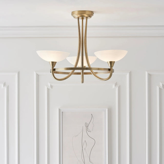 Endon Lighting - CAGNEY-3AB - Semi flush Light