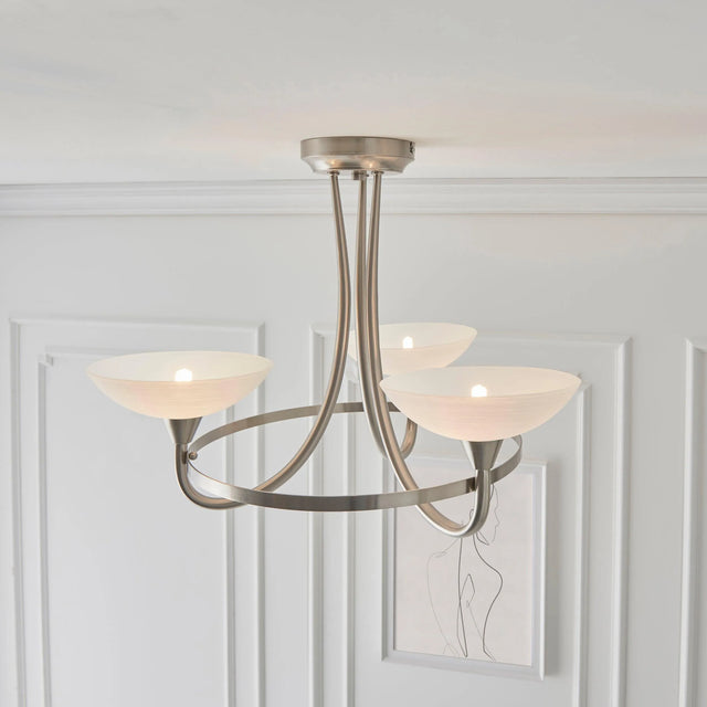 Endon Lighting - CAGNEY-3SC - Semi flush Light