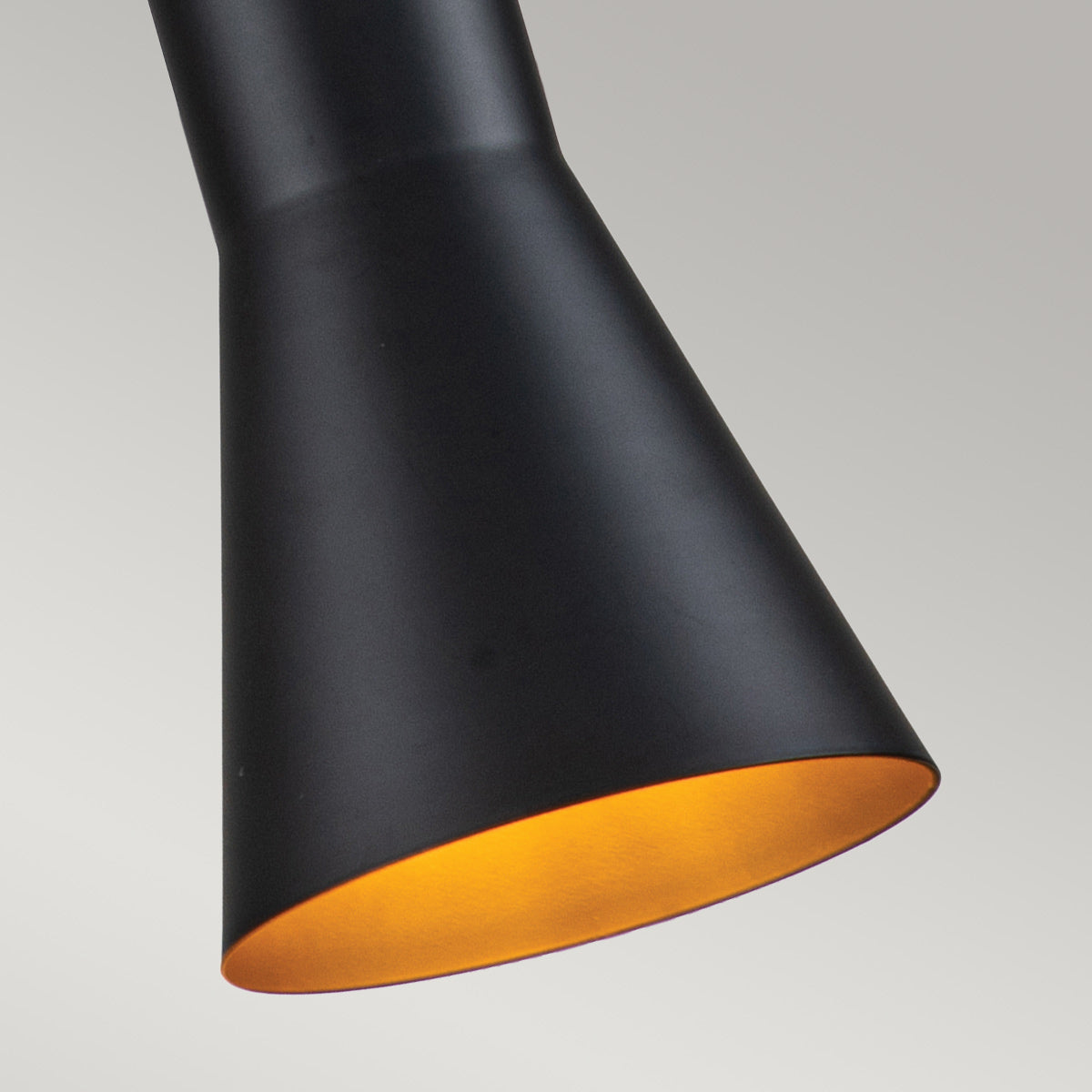 Elstead Lighting Pendant from the Etoile range. Etoile 1lt Small Pendant - Matte Black and Gold Leaf Product Code = ETOILE-P-S-MB