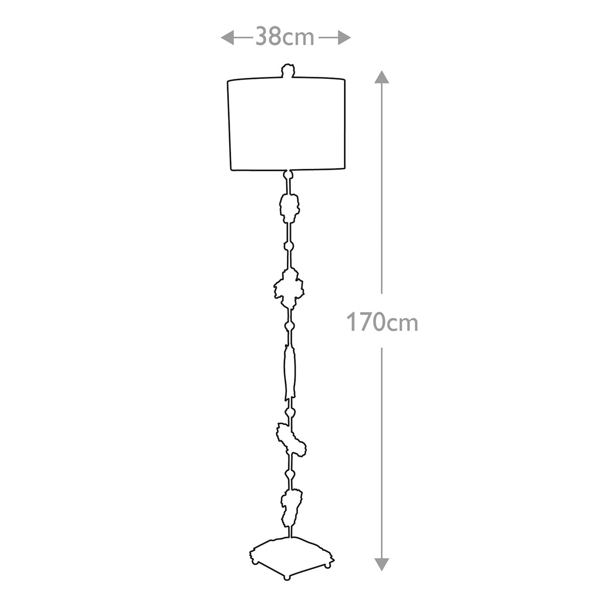 Flambeau Floor Lamp from the Fragment range. Fragment 1 Light Floor Lamp - Silver Product Code = FB-FRAGMENT-FL-S