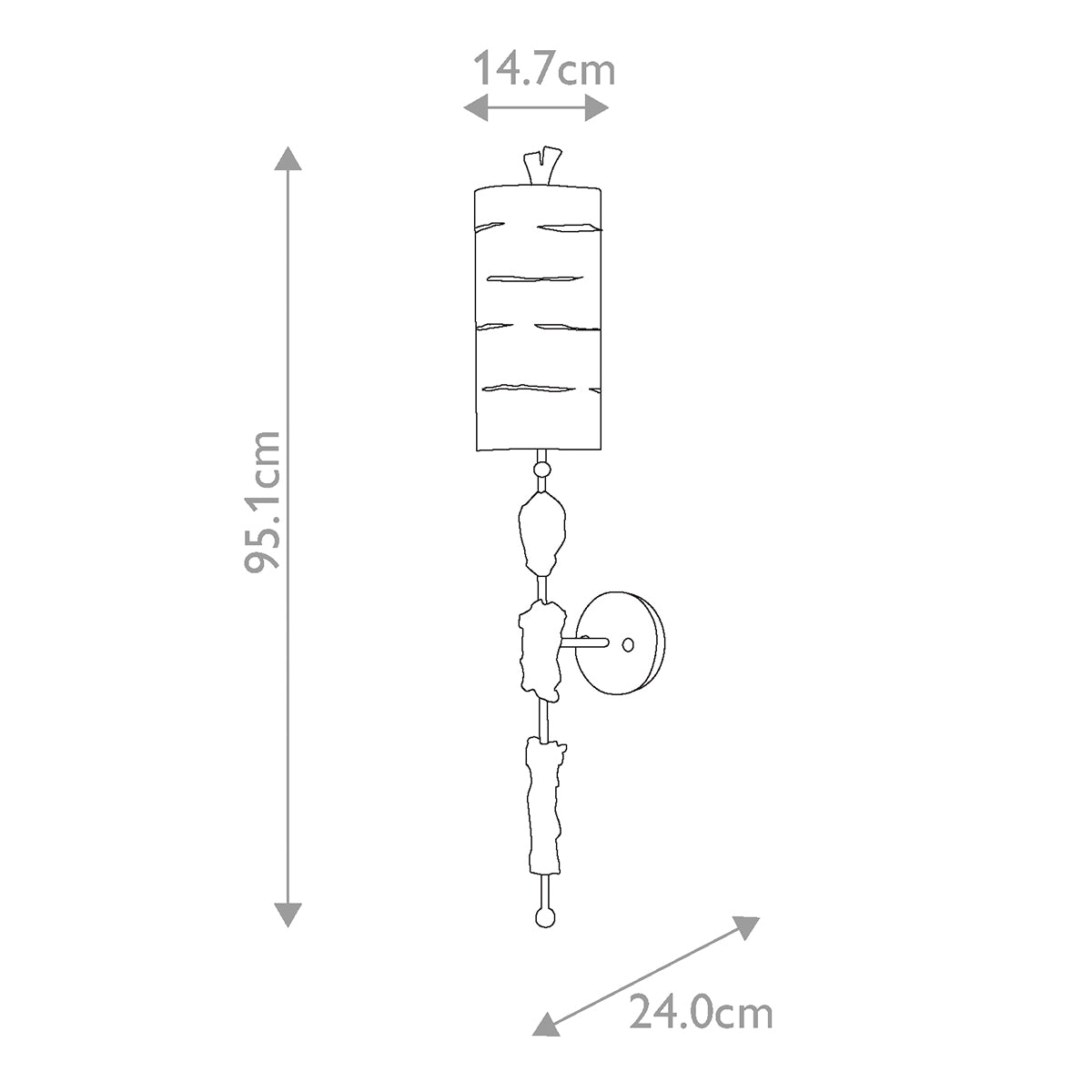 Flambeau Wall Light from the Fragment range. Fragment 1 Light Wall Light - Silver Product Code = FB-FRAGMENT-S1