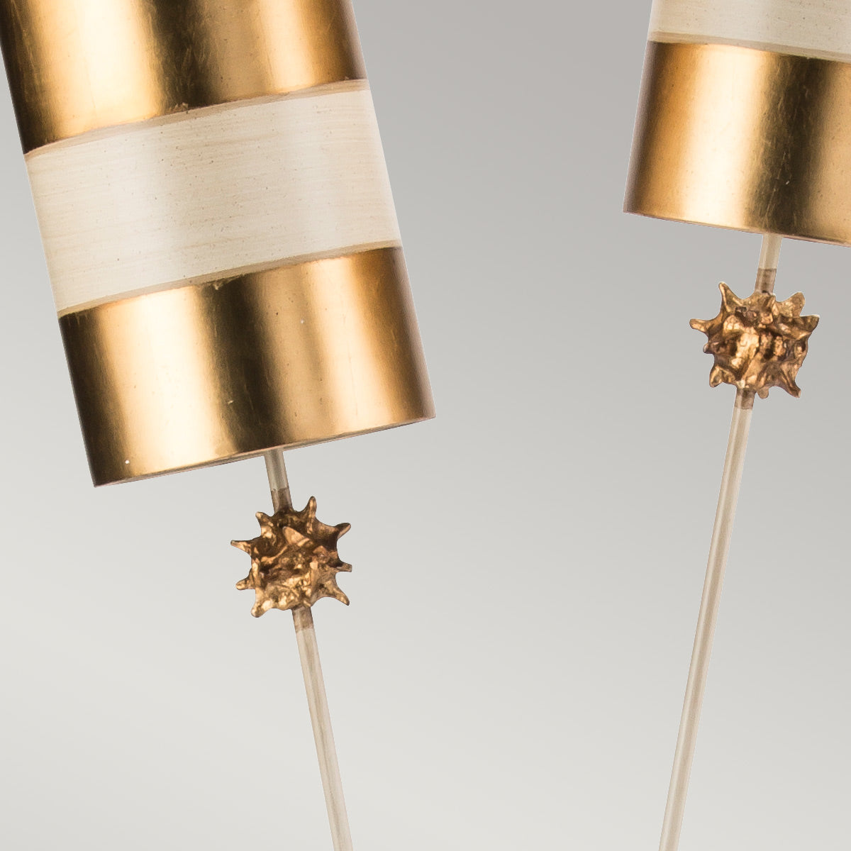 Flambeau Floor Lamp from the Nettle range. Nettle Luxe 2 Light Floor Lamp - Gold Product Code = FB-NETTLELUX-G-FL